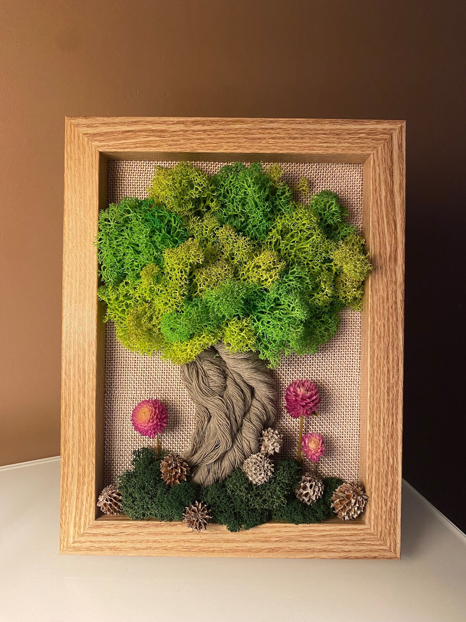 Preserved Moss Wall Art | Framed Living Moss Decor | No-Maintenance Moss Picture “Forest”