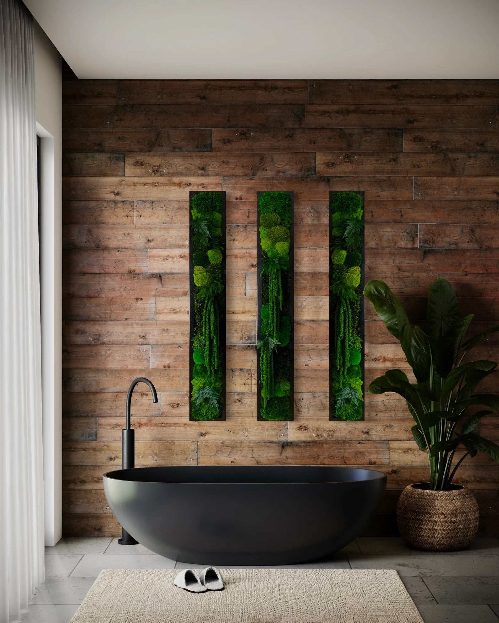 Preserved Moss Wall Art – Natural Greenery Panel with Ferns | Moss Wall Decor