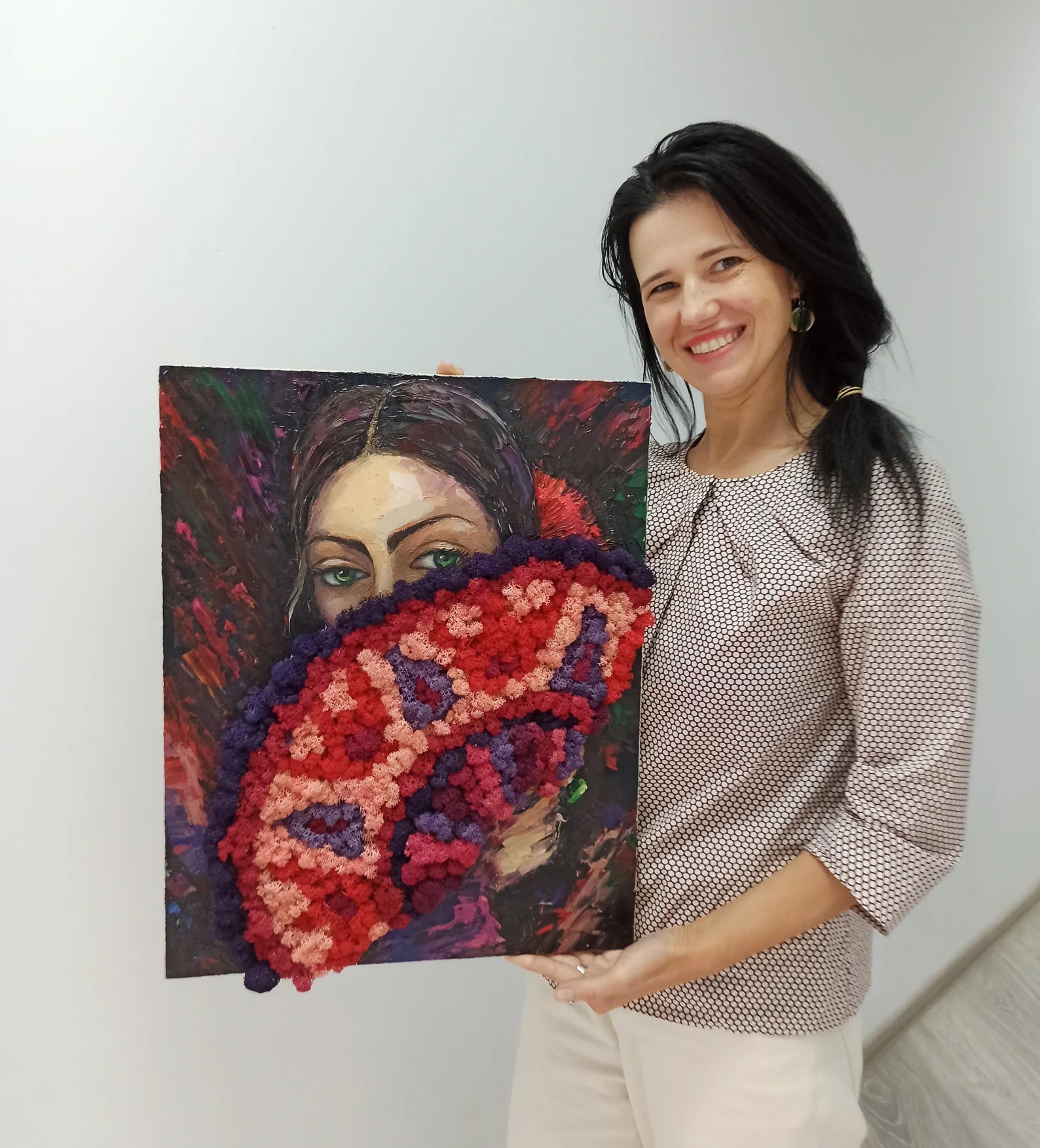 Mixed Media Moss Art – Oil Painting Nature Wall Decor