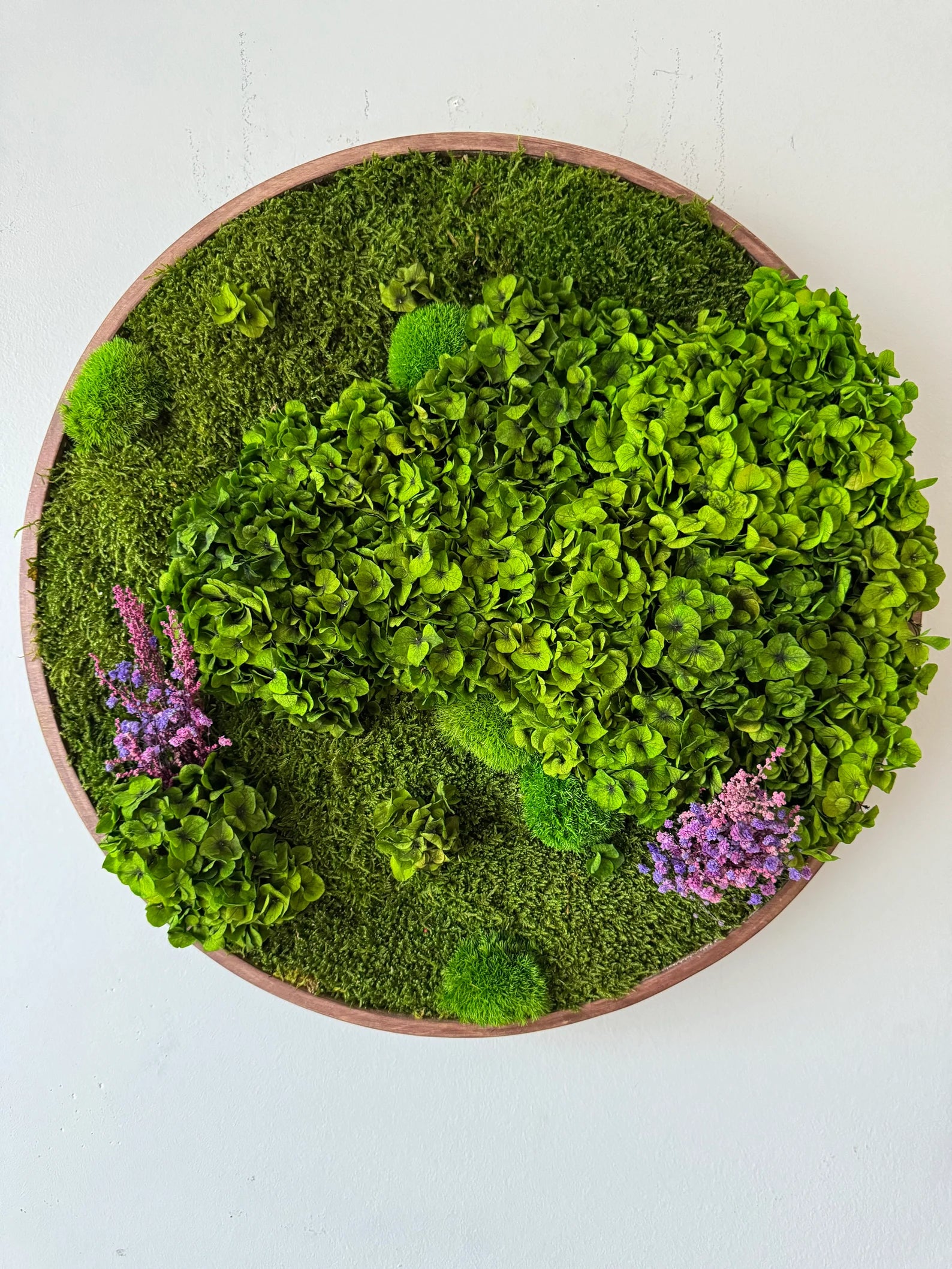 Round Moss Wall Art – Preserved Green Moss Decor | Circular Living Wall Design