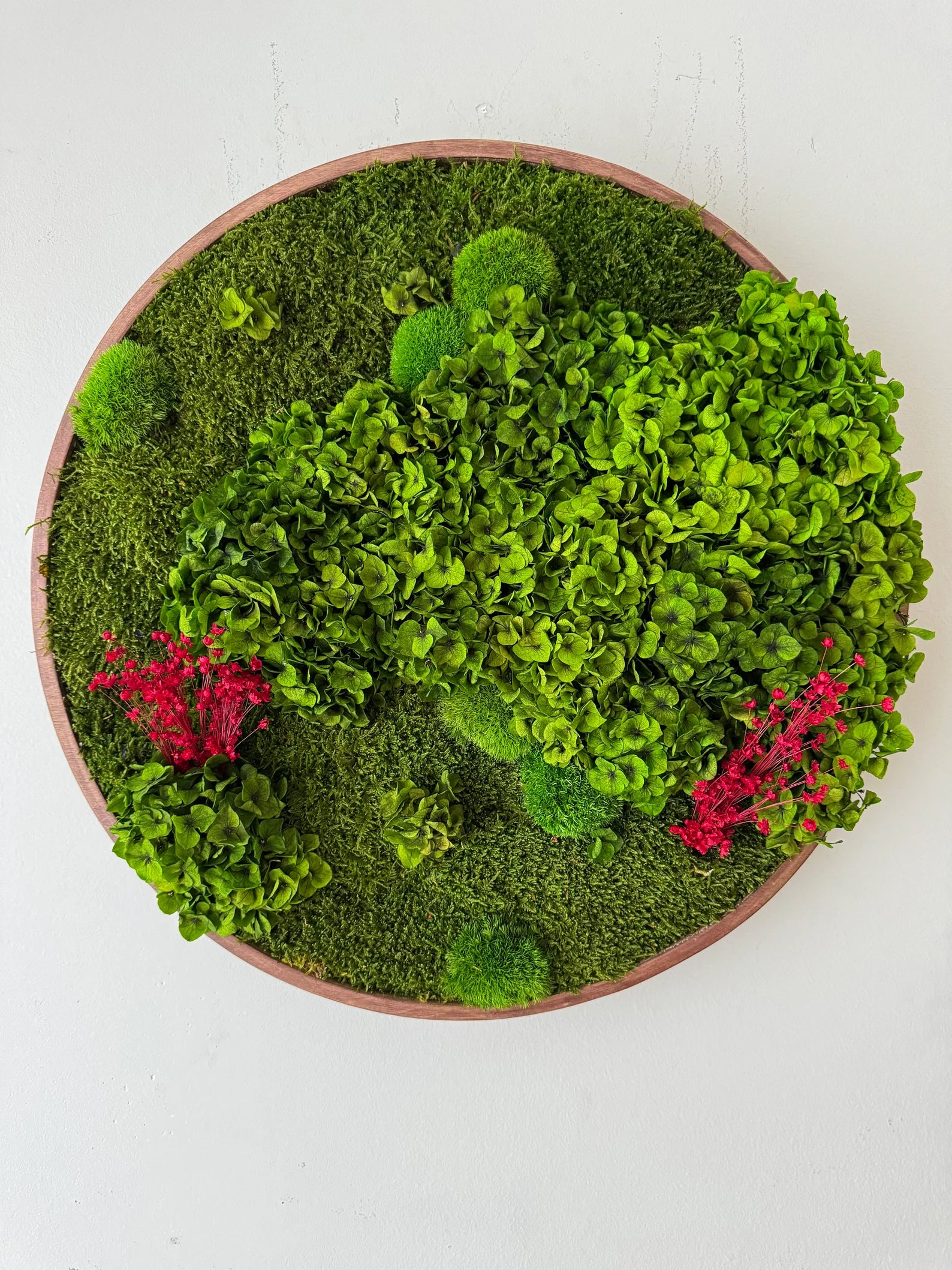 Round Moss Wall Art – Preserved Green Moss Decor | Circular Living Wall Design