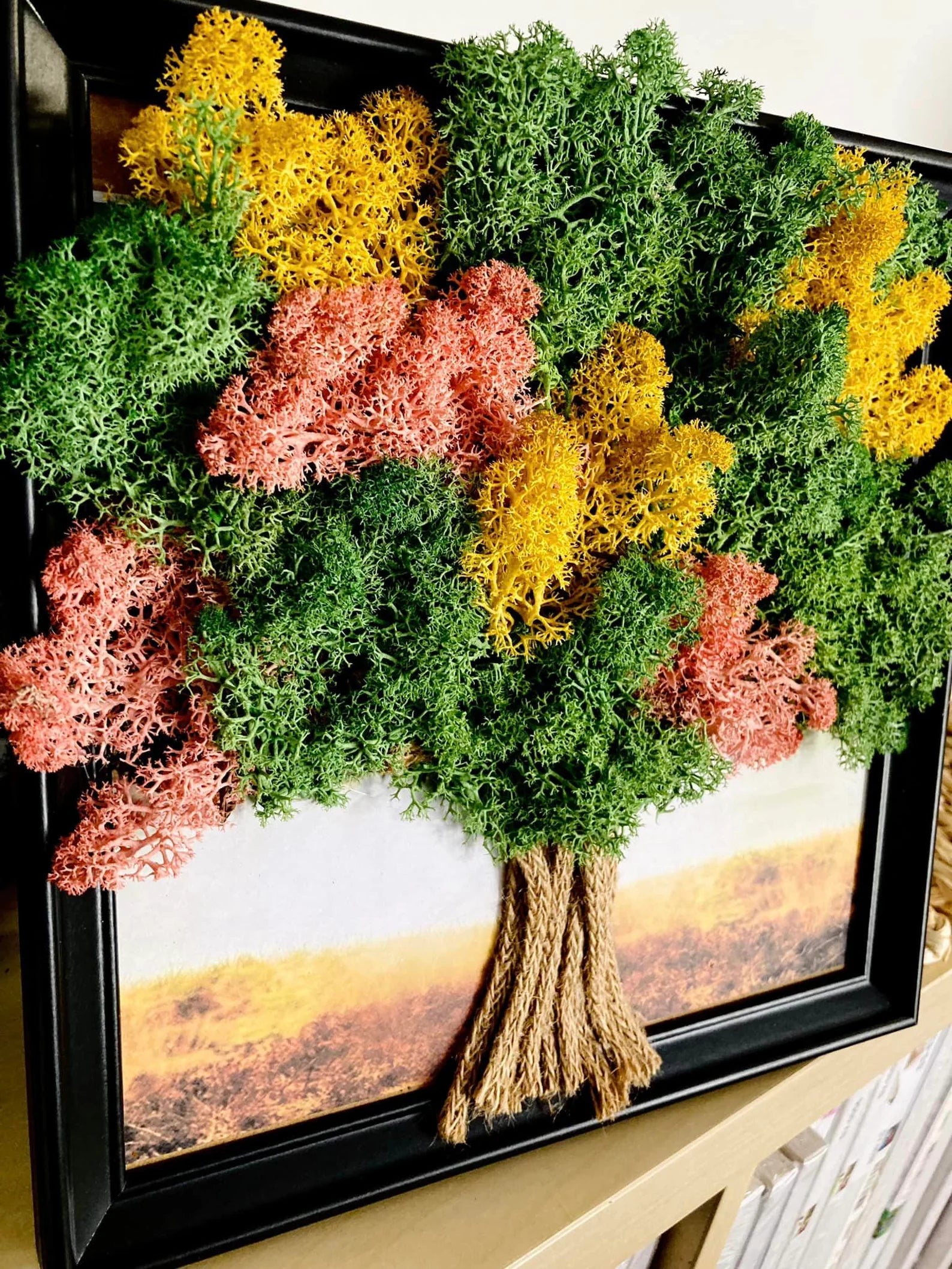 Tree of Life Moss Wall Art – Framed Preserved Moss Decor for Home or Office