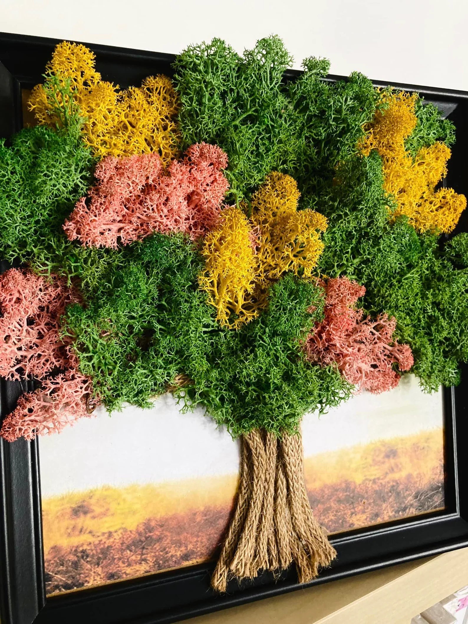 Tree of Life Moss Wall Art – Framed Preserved Moss Decor for Home or Office