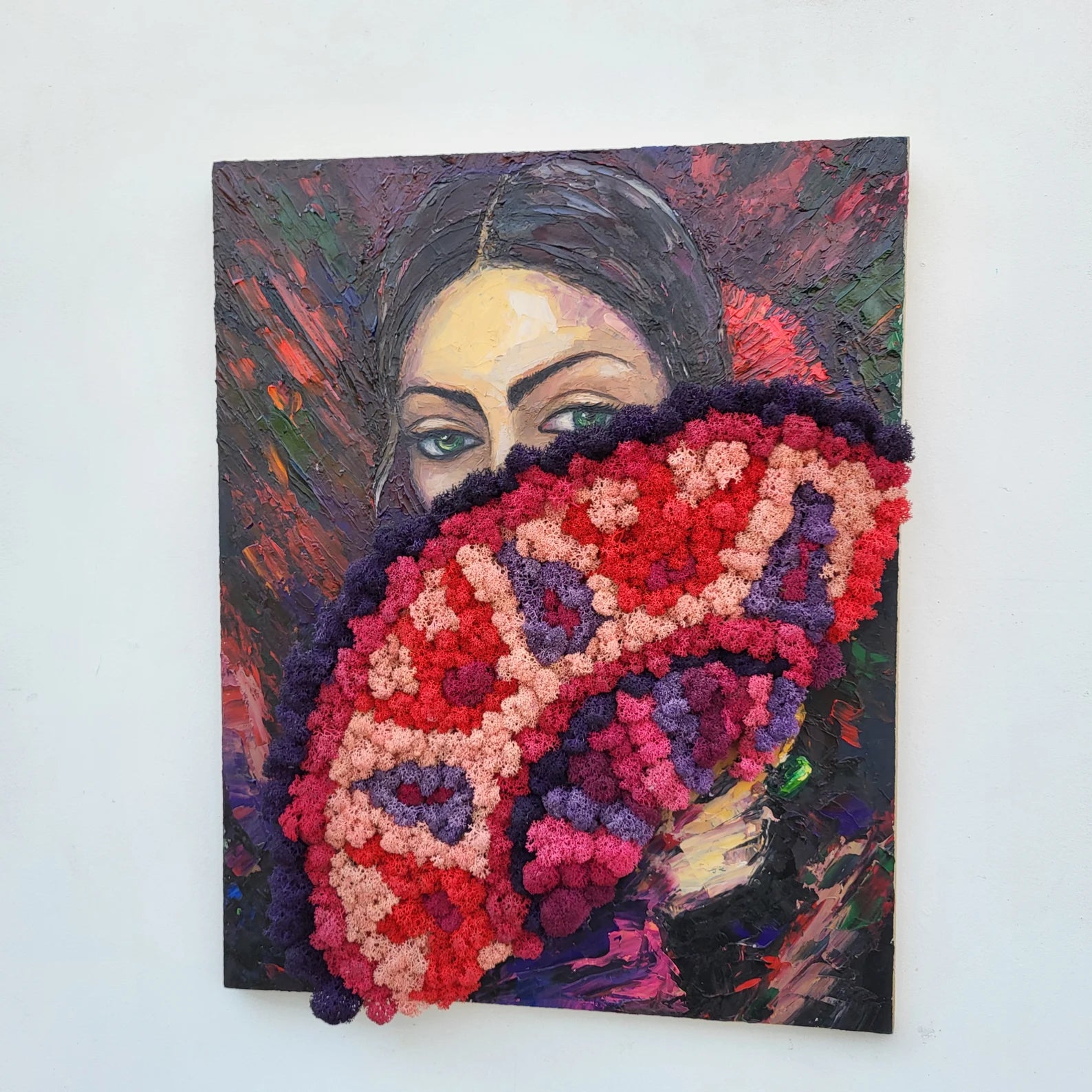 Mixed Media Moss Art – Oil Painting Nature Wall Decor