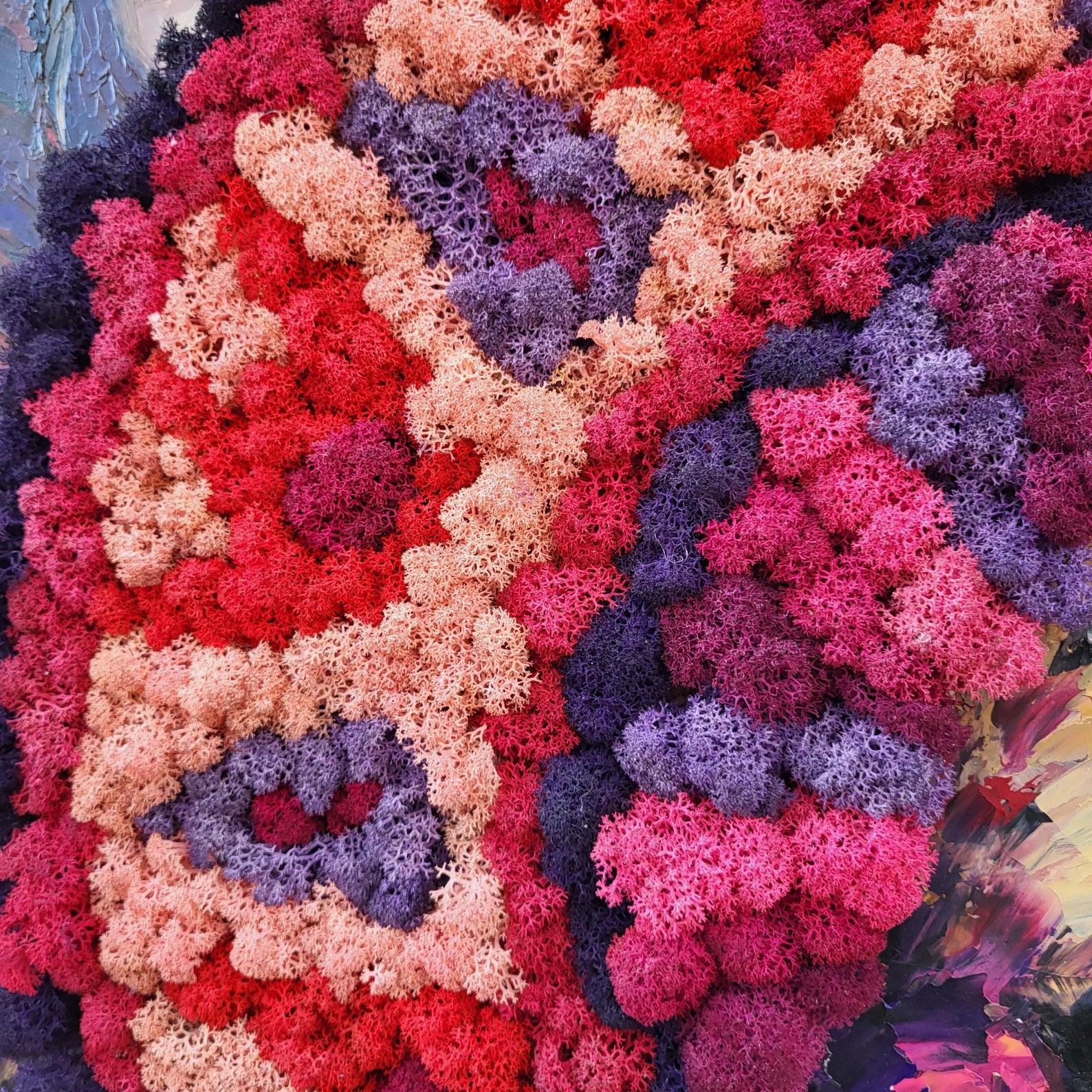 Mixed Media Moss Art – Oil Painting Nature Wall Decor