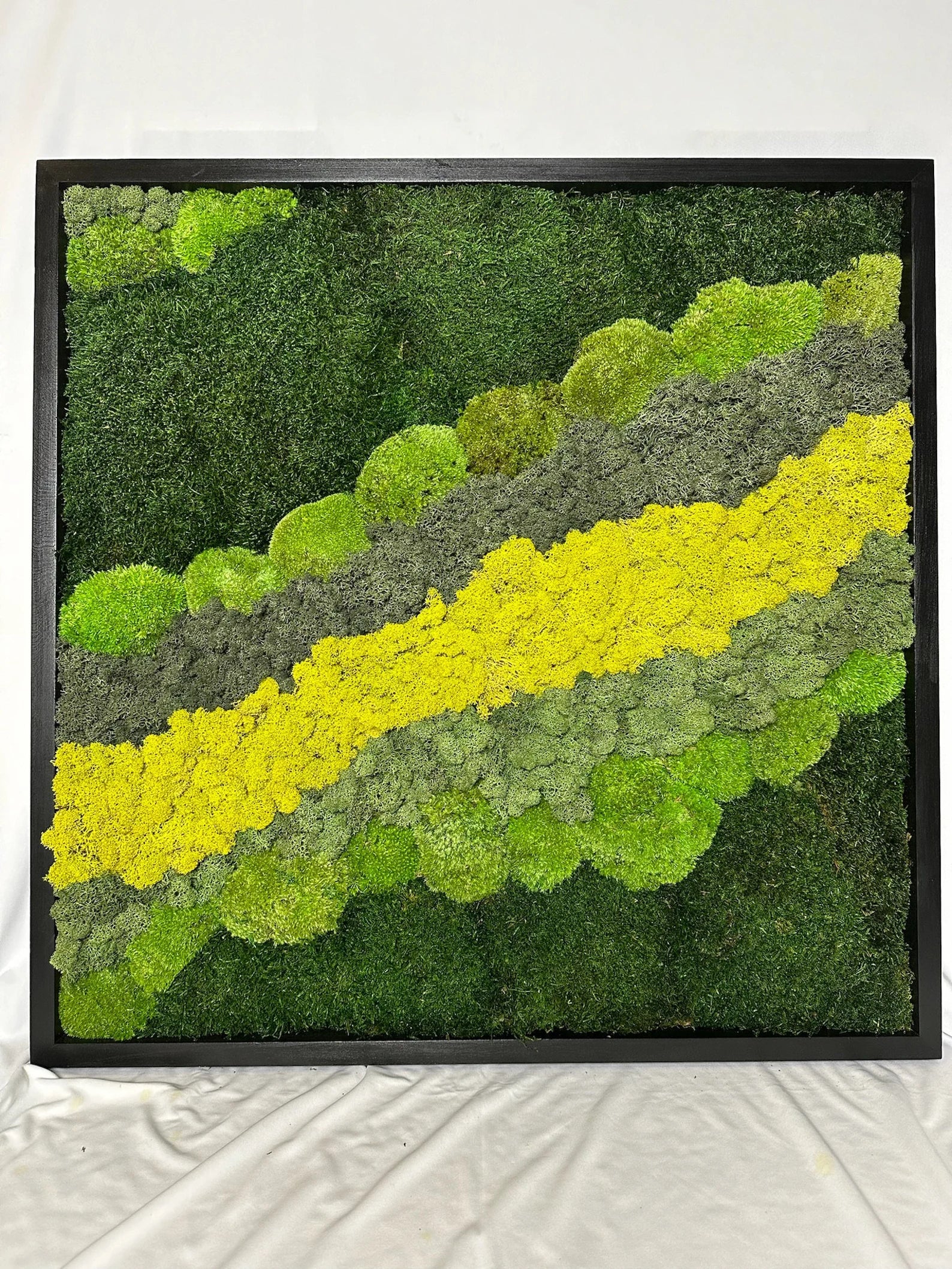 Large Square Moss Wall Art 20"x20" – Preserved Moss Decor with Wood Frame | Sets of 1–8