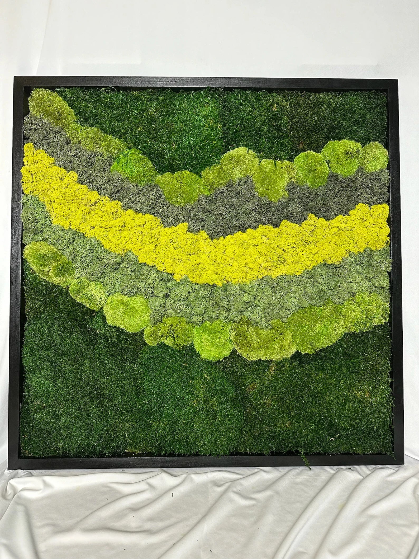 Large Square Moss Wall Art 20"x20" – Preserved Moss Decor with Wood Frame | Sets of 1–8