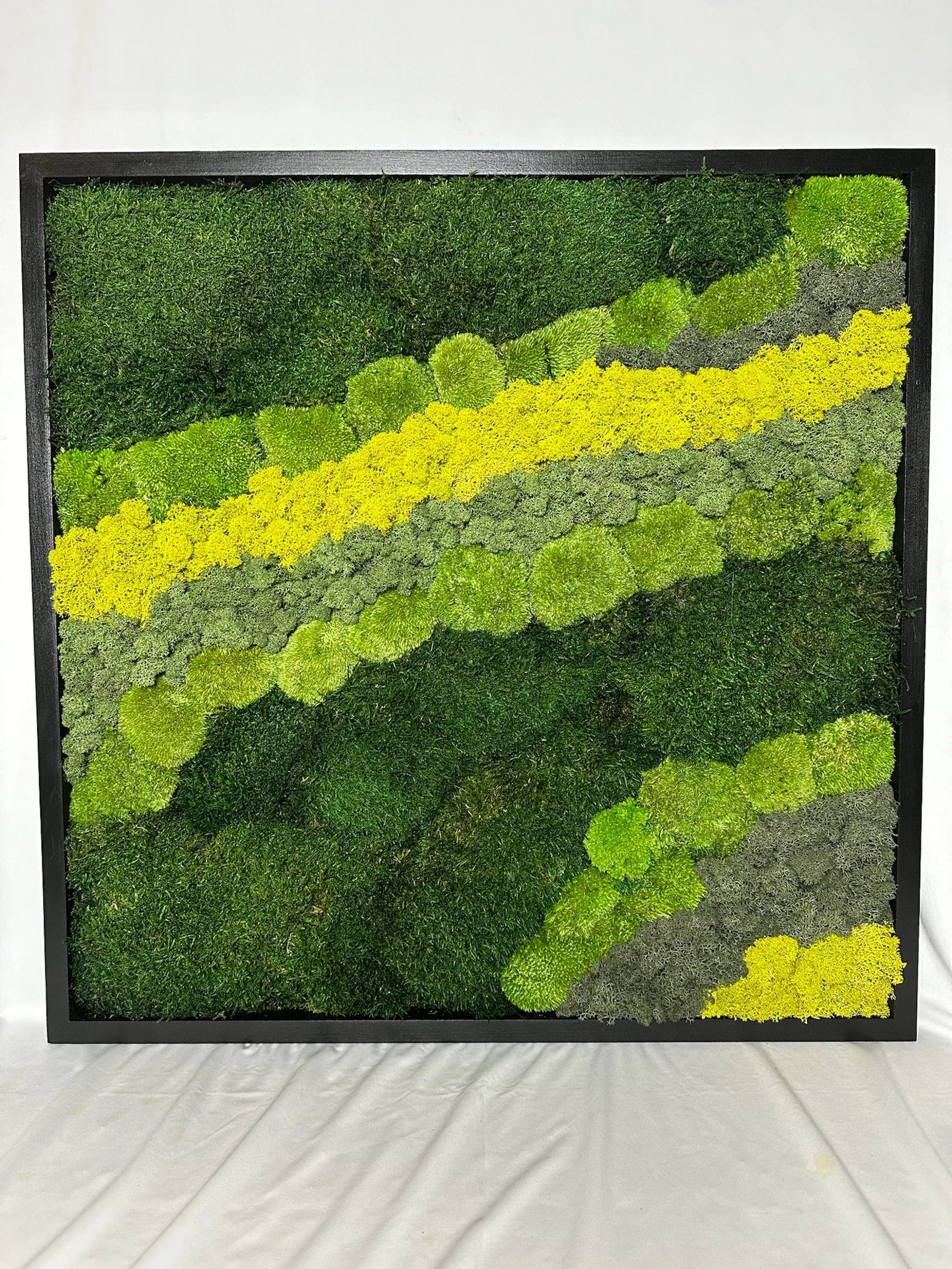Large Square Moss Wall Art 20"x20" – Preserved Moss Decor with Wood Frame | Sets of 1–8