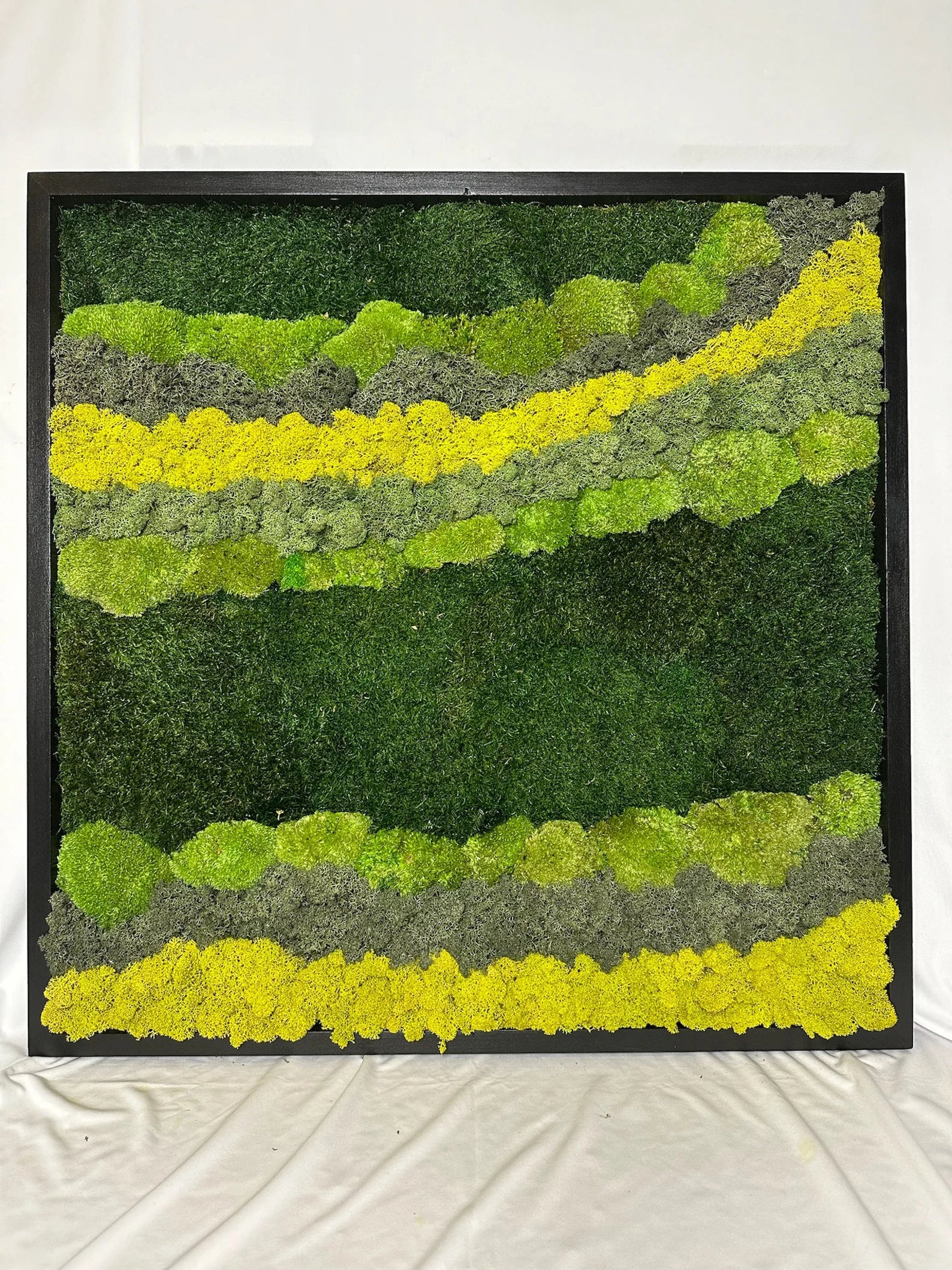 Large Square Moss Wall Art 20"x20" – Preserved Moss Decor with Wood Frame | Sets of 1–8