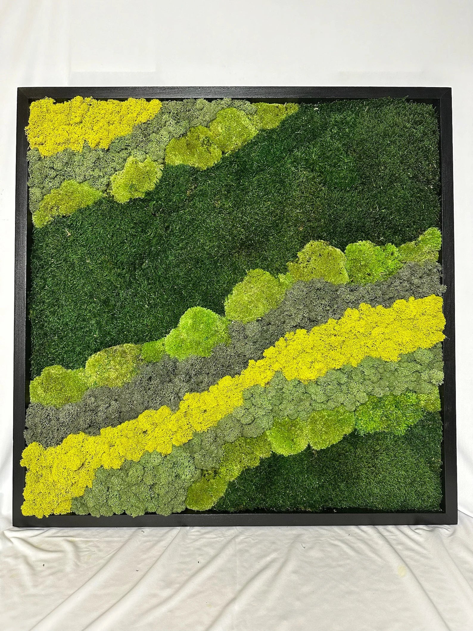 Large Square Moss Wall Art 20"x20" – Preserved Moss Decor with Wood Frame | Sets of 1–8