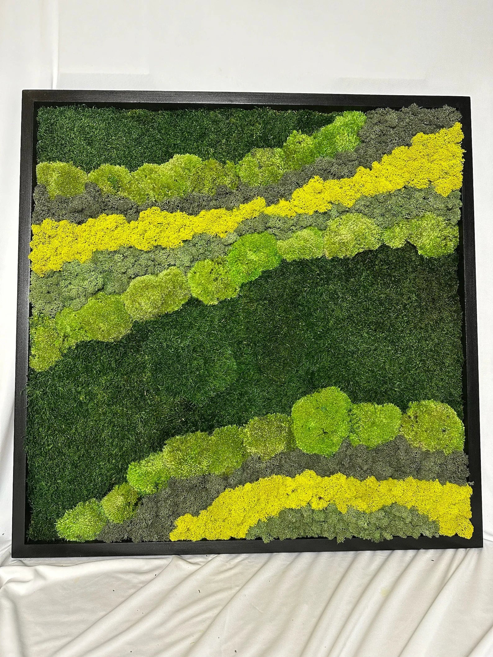 Large Square Moss Wall Art 20"x20" – Preserved Moss Decor with Wood Frame | Sets of 1–8