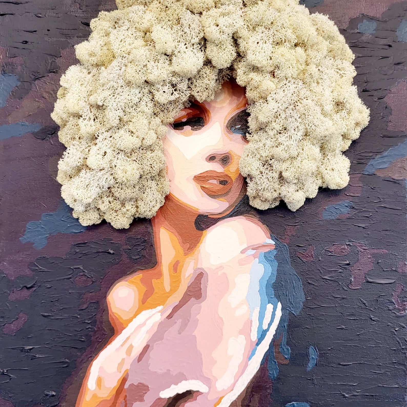 Eco Moss Painting | Woman Portrait Wall Art Inspired by Marilyn Monroe