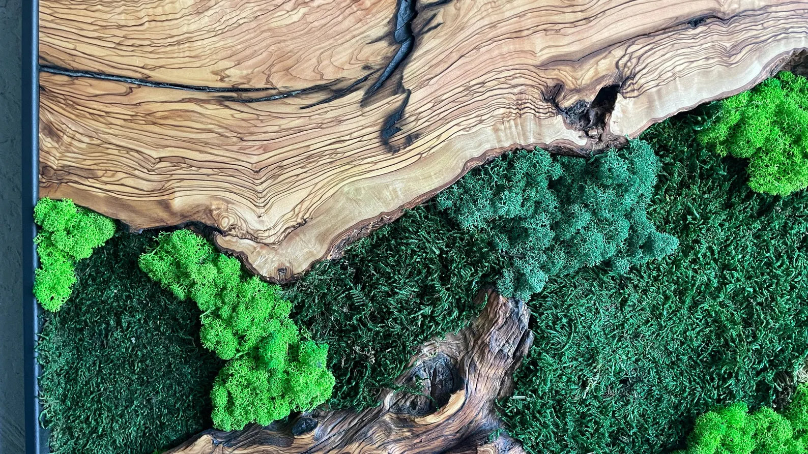 Moss and Wood Wall Art – Rustic Natural Wall Decor for Home or Office