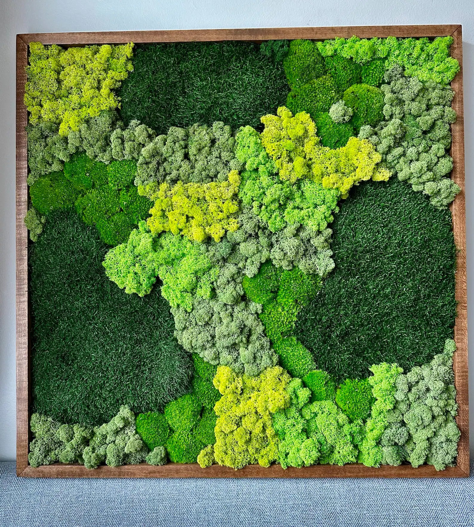 Moss Wall Art – Preserved Green Moss Decor in Wood Frames | 30"x30" or 15"x30" Sets of 1–4