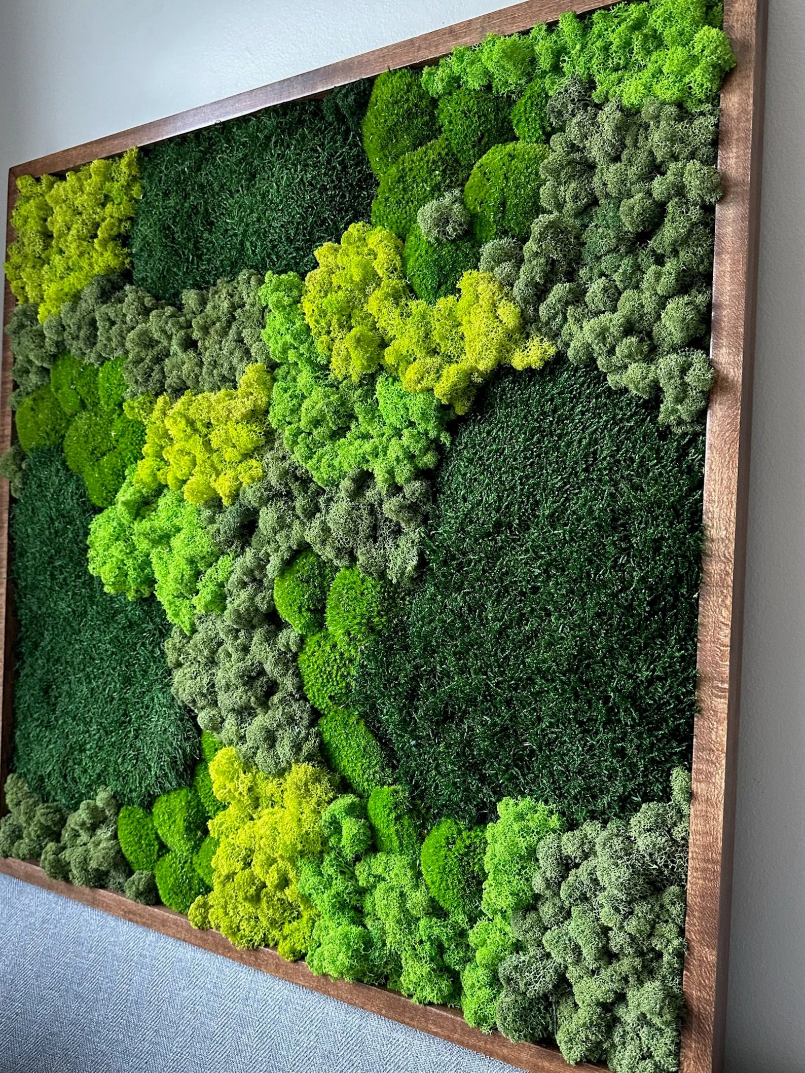 Moss Wall Art – Preserved Green Moss Decor in Wood Frames | 30"x30" or 15"x30" Sets of 1–4