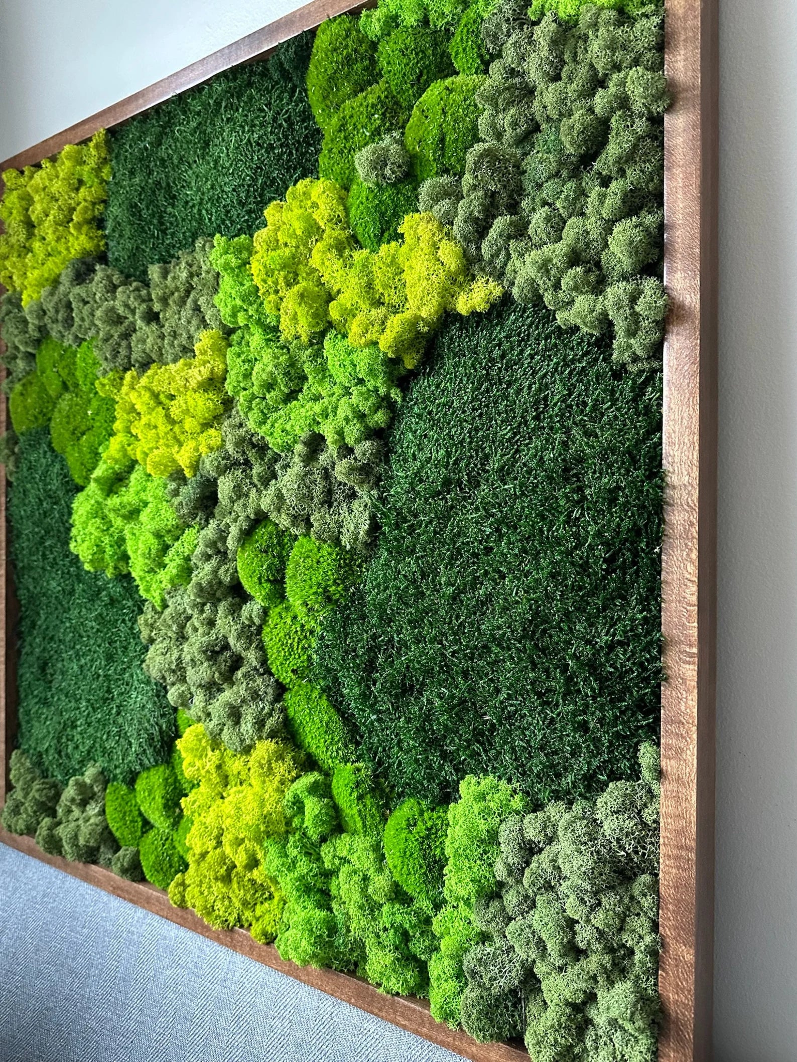 Moss Wall Art – Preserved Green Moss Decor in Wood Frames | 30"x30" or 15"x30" Sets of 1–4