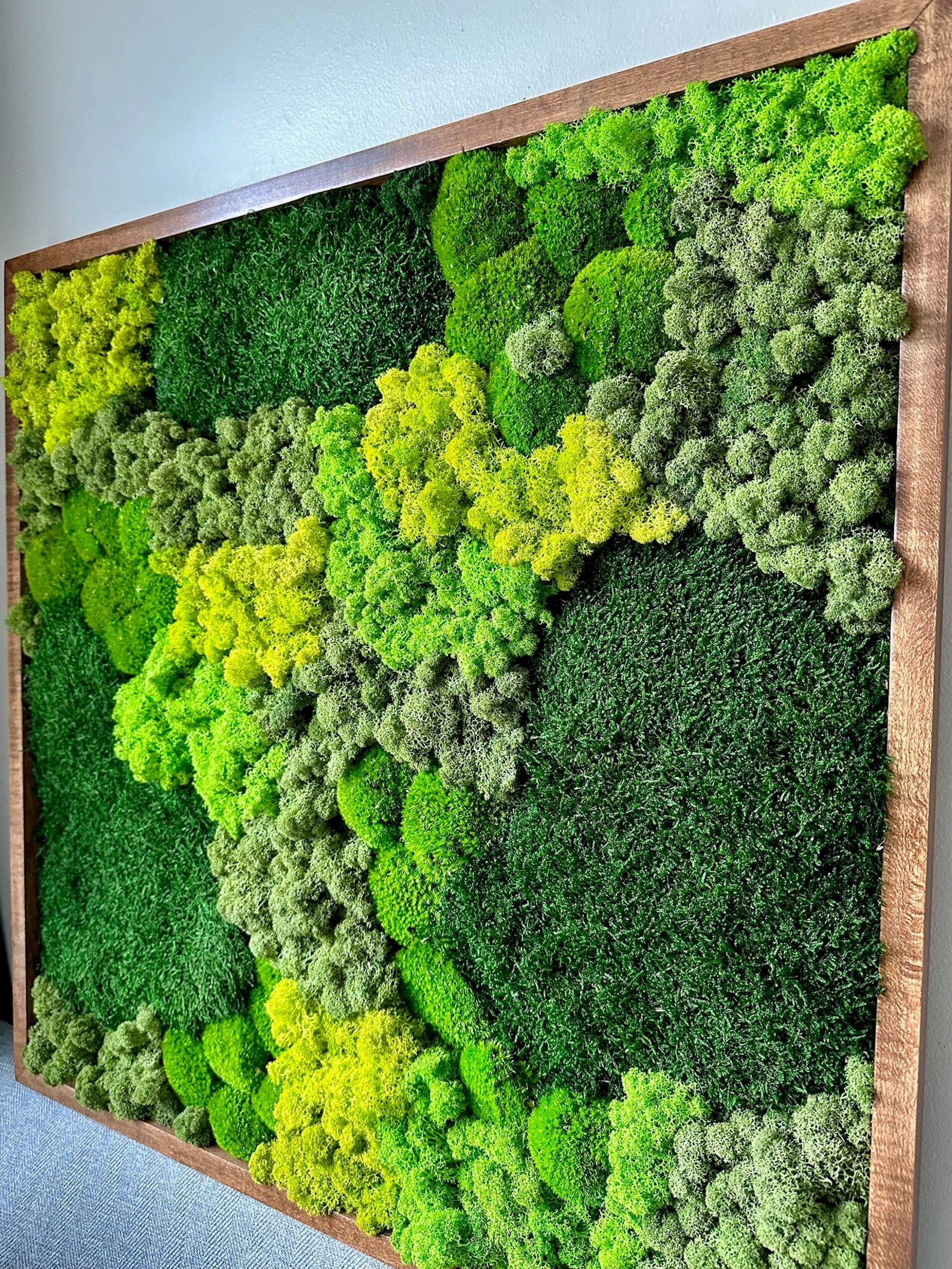 Moss Wall Art – Preserved Green Moss Decor in Wood Frames | 30"x30" or 15"x30" Sets of 1–4