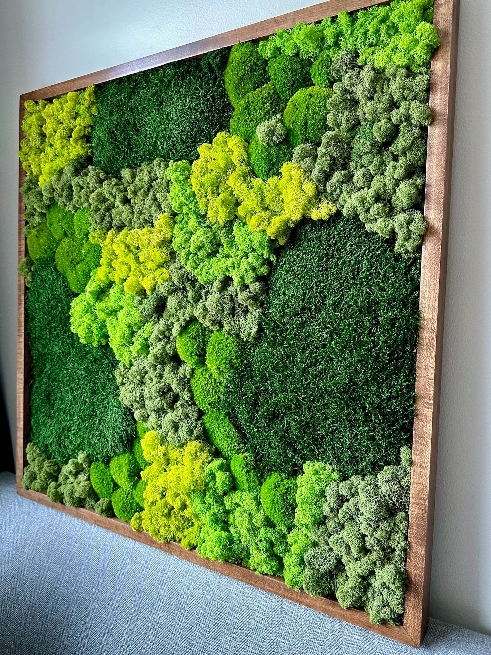 Moss Wall Art – Preserved Green Moss Decor in Wood Frames | 30"x30" or 15"x30" Sets of 1–4