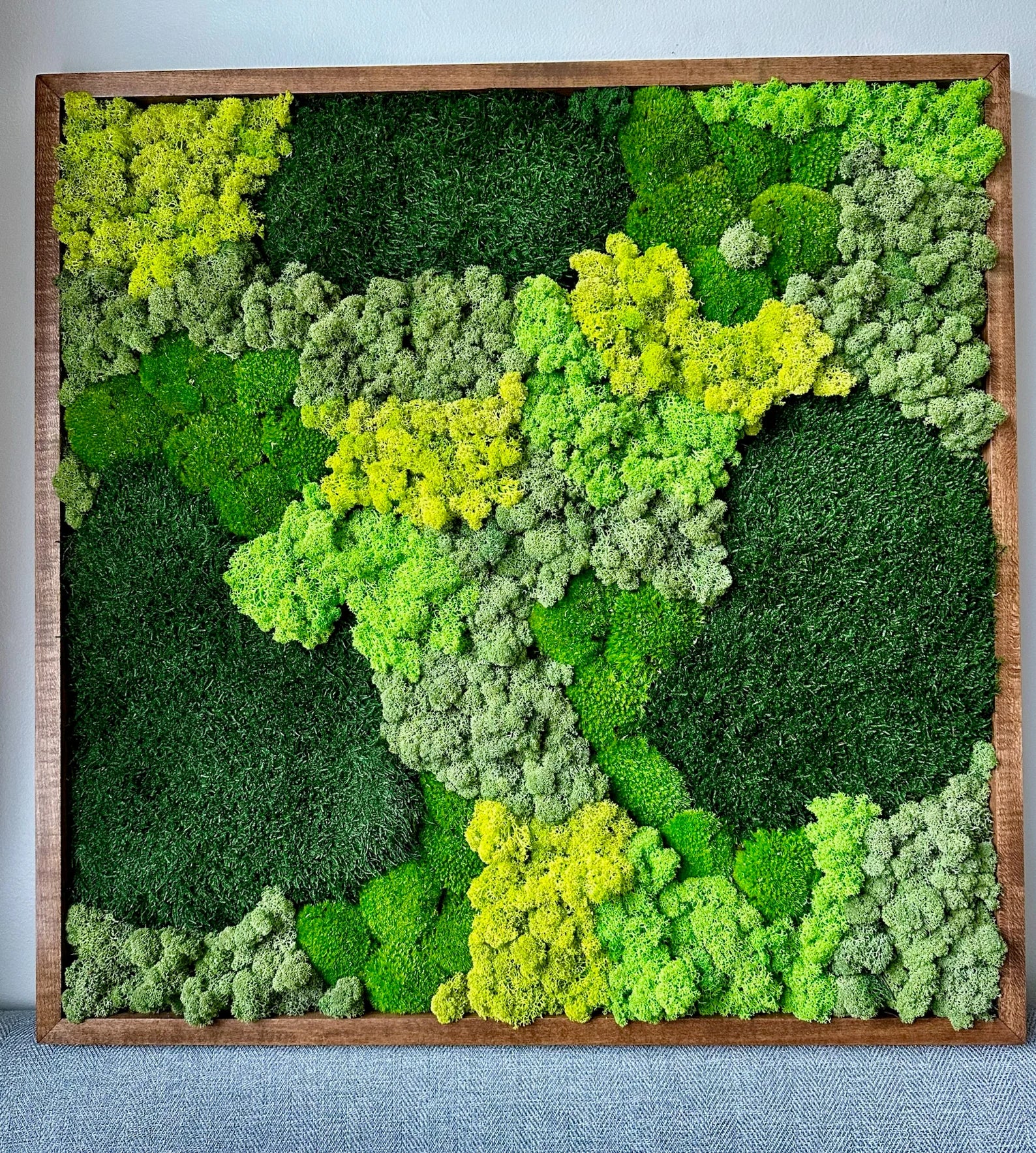 Moss Wall Art – Preserved Green Moss Decor in Wood Frames | 30"x30" or 15"x30" Sets of 1–4