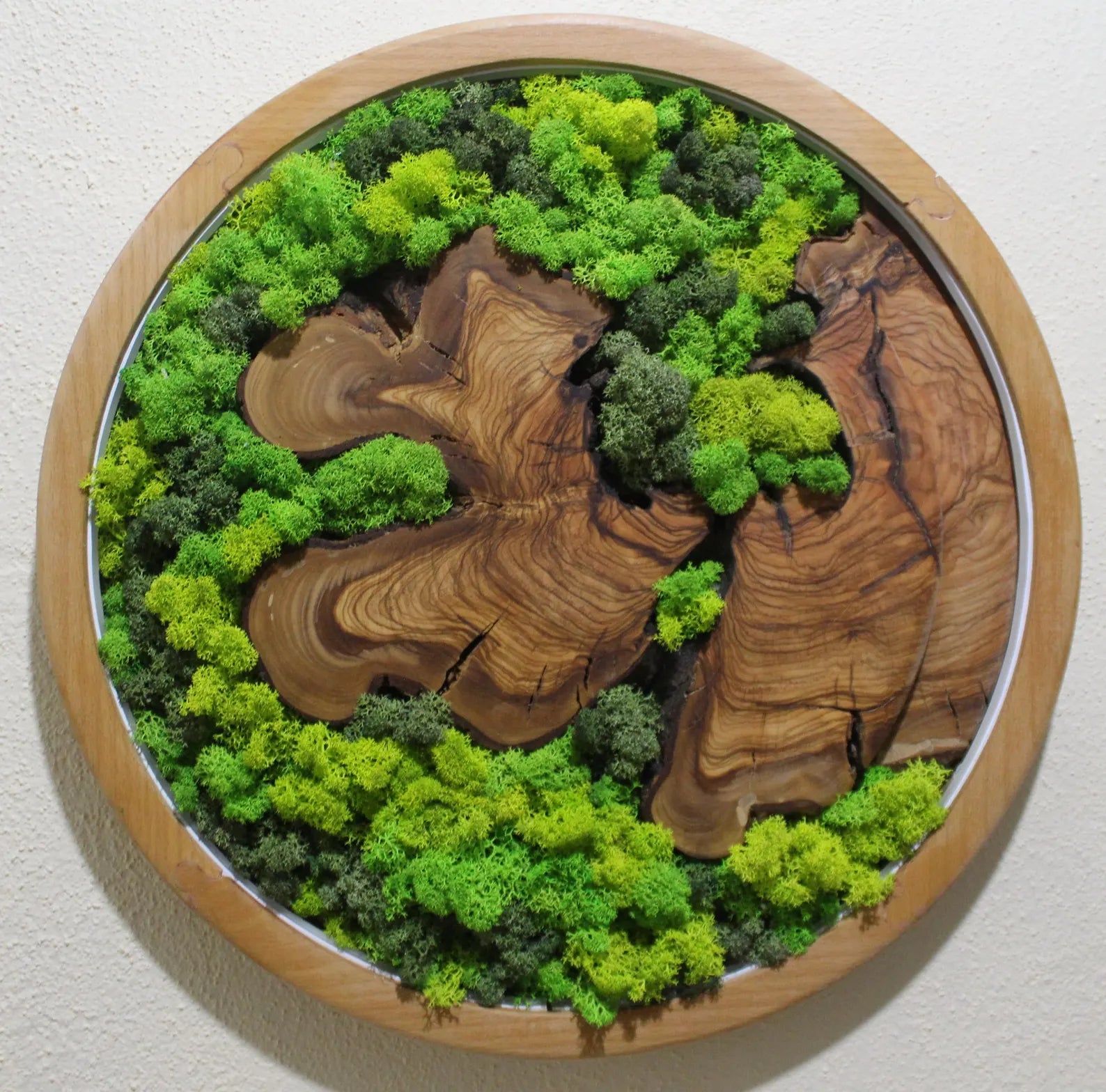 Handmade Moss Wall Decor: Wooden Wall Art for a Natural Living Room