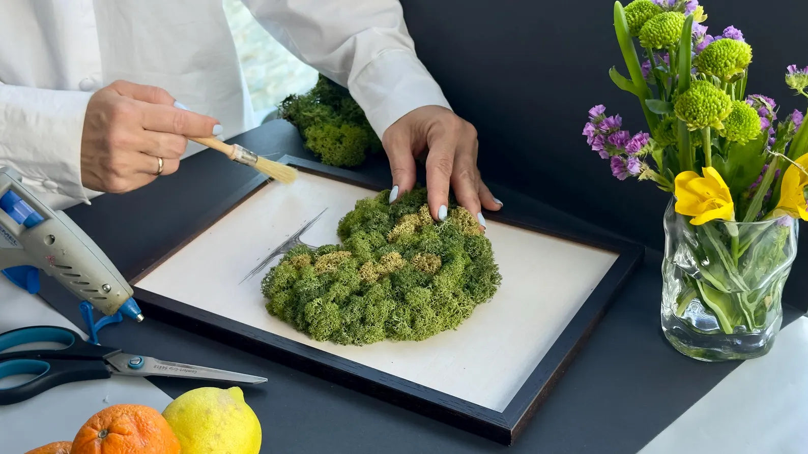 Tree Moss Wall Art – Framed Reindeer Moss Decor | Unique Natural Gift & Home Accent