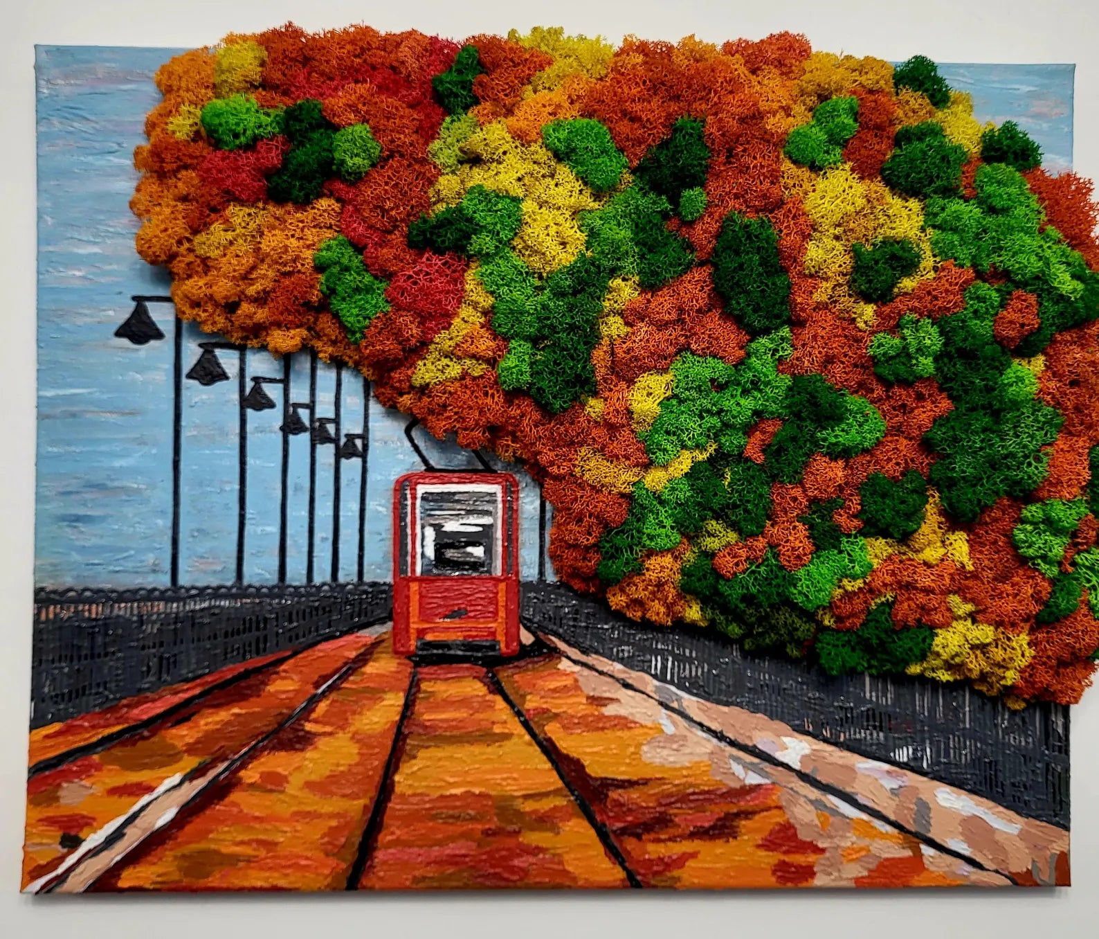 Autumn in Kyiv Moss Art | Eco-Friendly Moss Wall Hanging Decor
