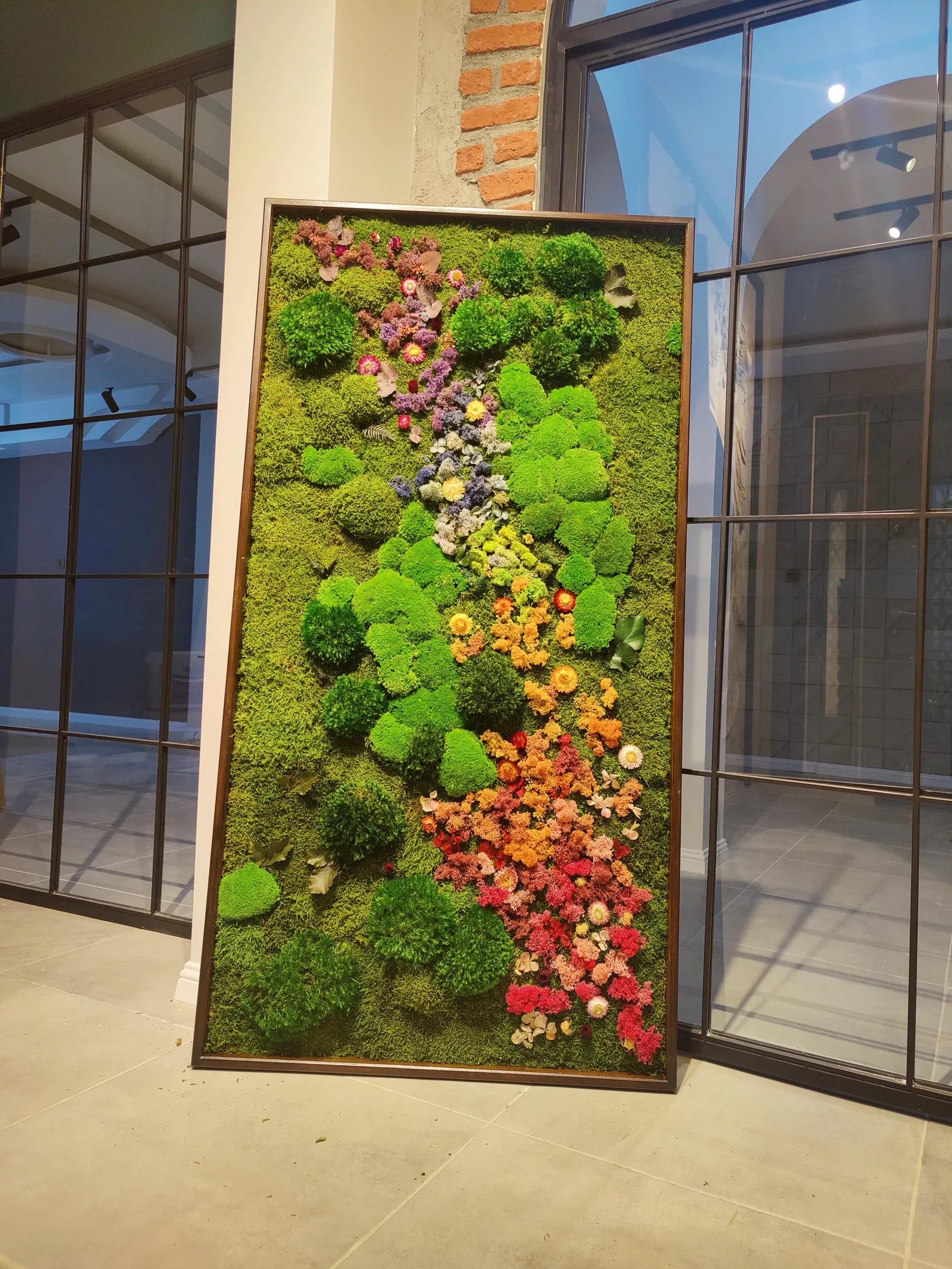 Rainbow Gradient Moss Wall – Handmade Preserved Botanical Indoor Decor