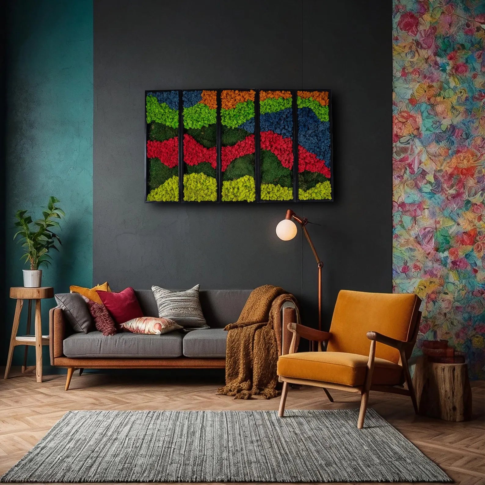 Colorful Moss Wall Art – Preserved Green Botanical Decor | Modern Farmhouse Accent & Mother’s Day Gift