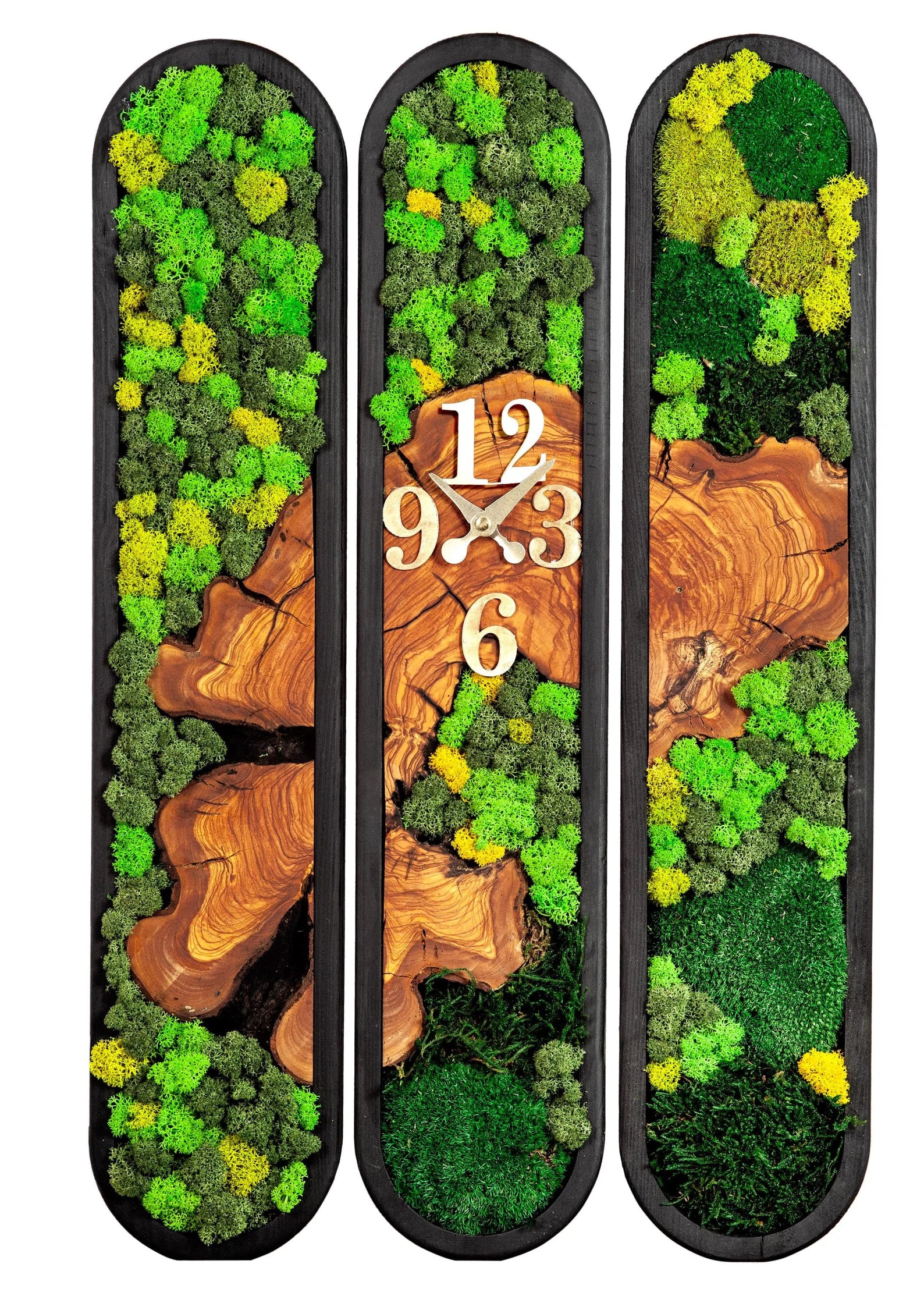 Handmade preserved moss wall art in wooden frame. Eco-friendly, zero-maintenance décor with natural olive moss. Lasts up to 10 years – perfect for modern interiors.