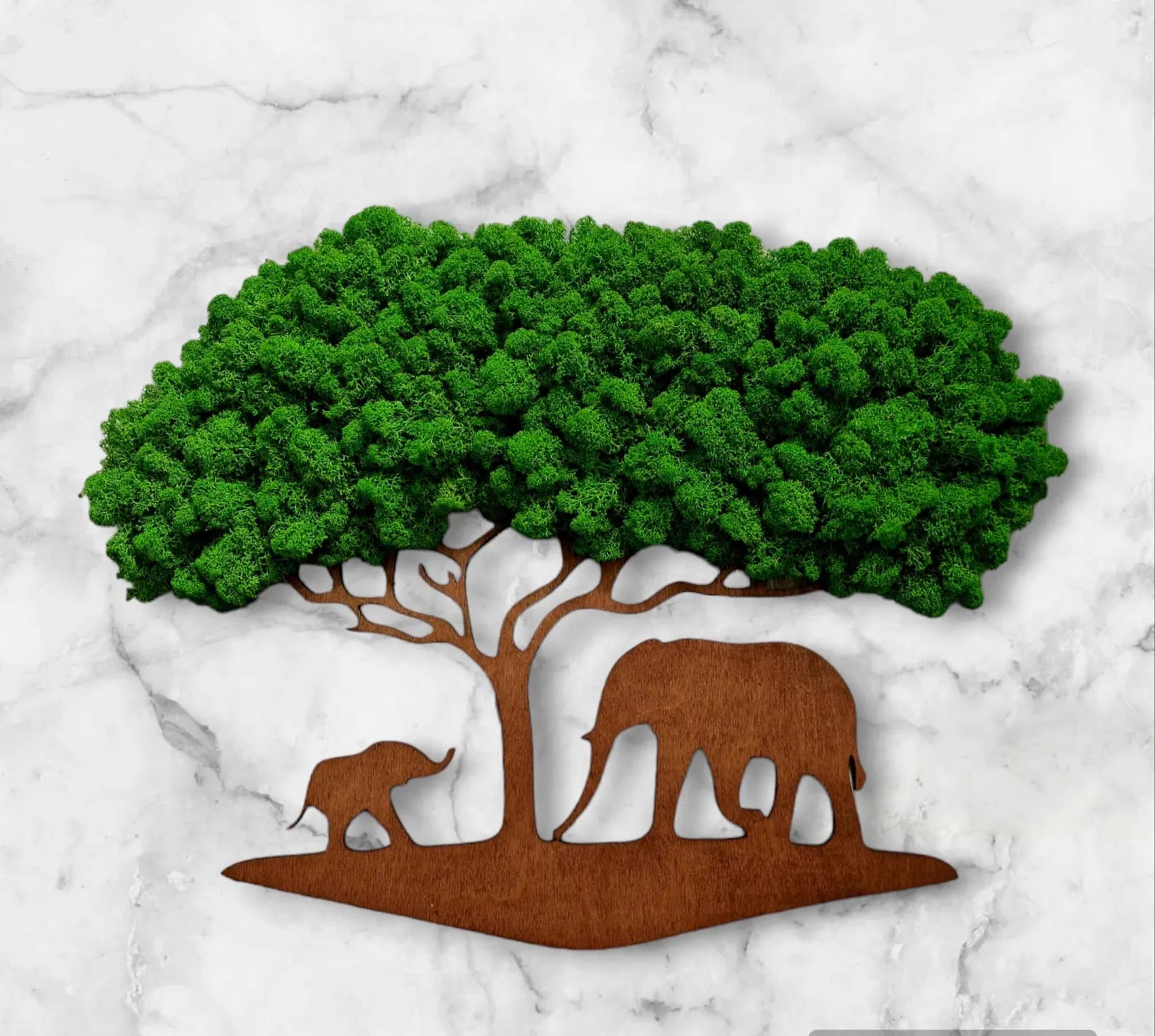 Eco-Friendly Moss Wall Art – Elephant Safari Design | Premium Natural Home Decoration