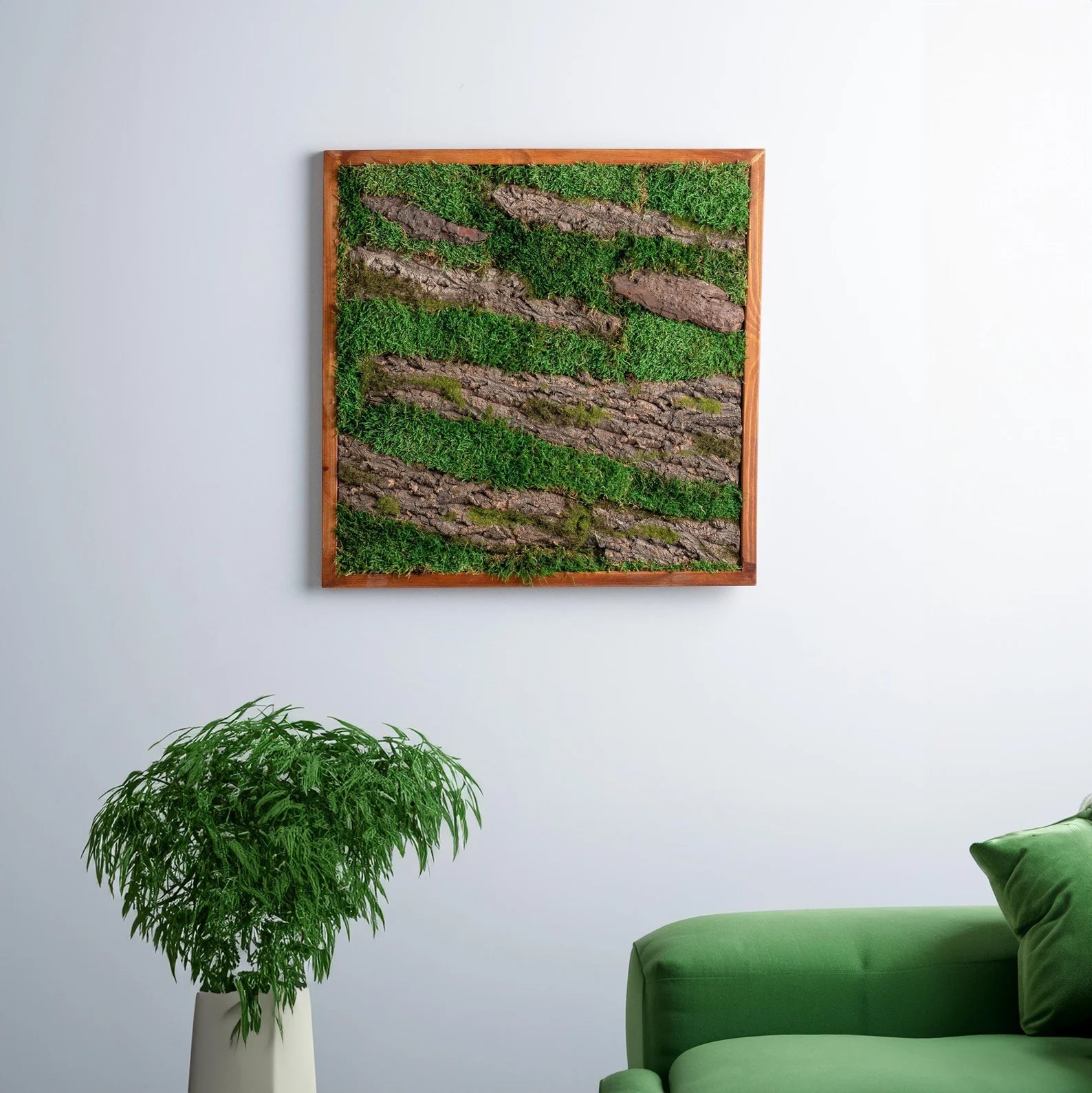 Tree Wall Design – Wooden Frame Moss Wall Art & Botanical Home Decor
