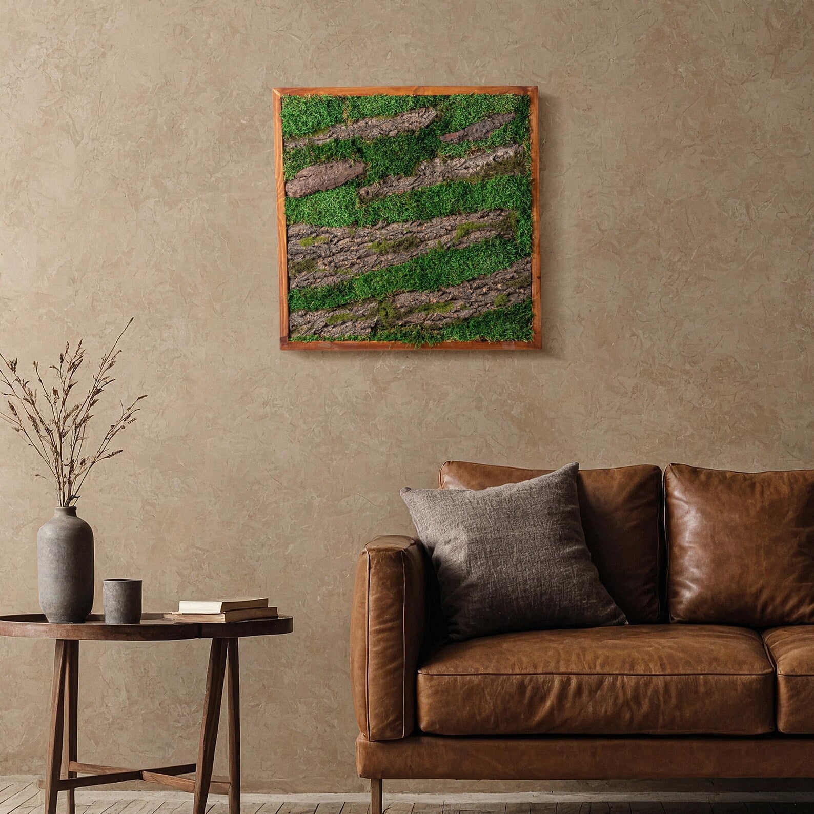 Tree Wall Design – Wooden Frame Moss Wall Art & Botanical Home Decor