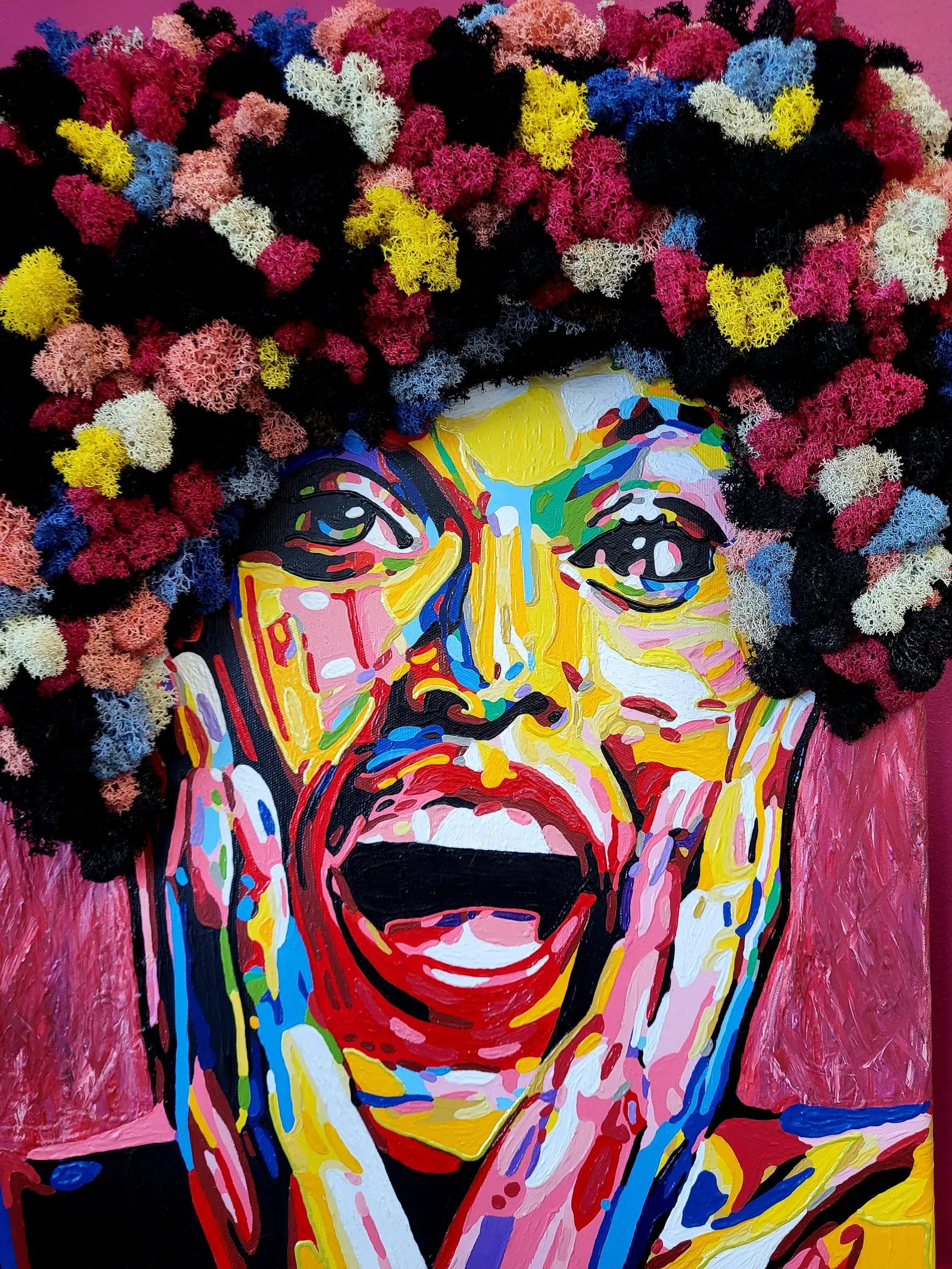 Bring color and calm to your home with this handmade moss art portrait — eco-friendly, textured, and inspired by nature’s beauty.