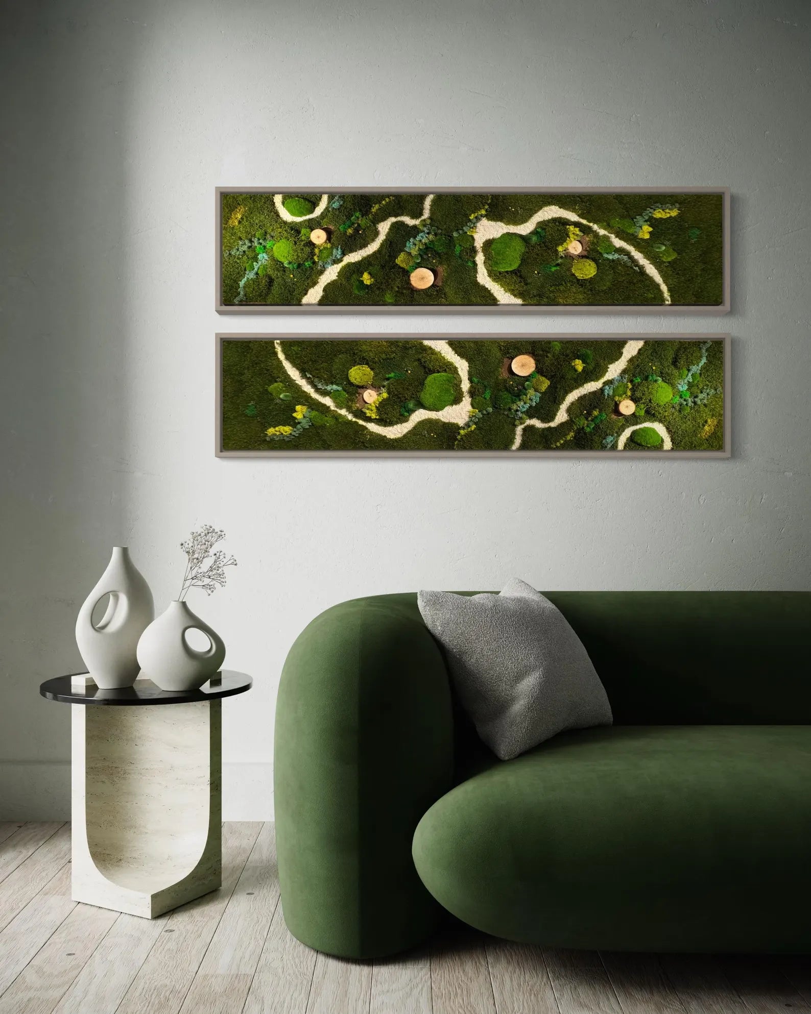 Handmade Moss Wall Art Panel – Preserved Green Moss Decor for Home | Biophilic & Sustainable Design