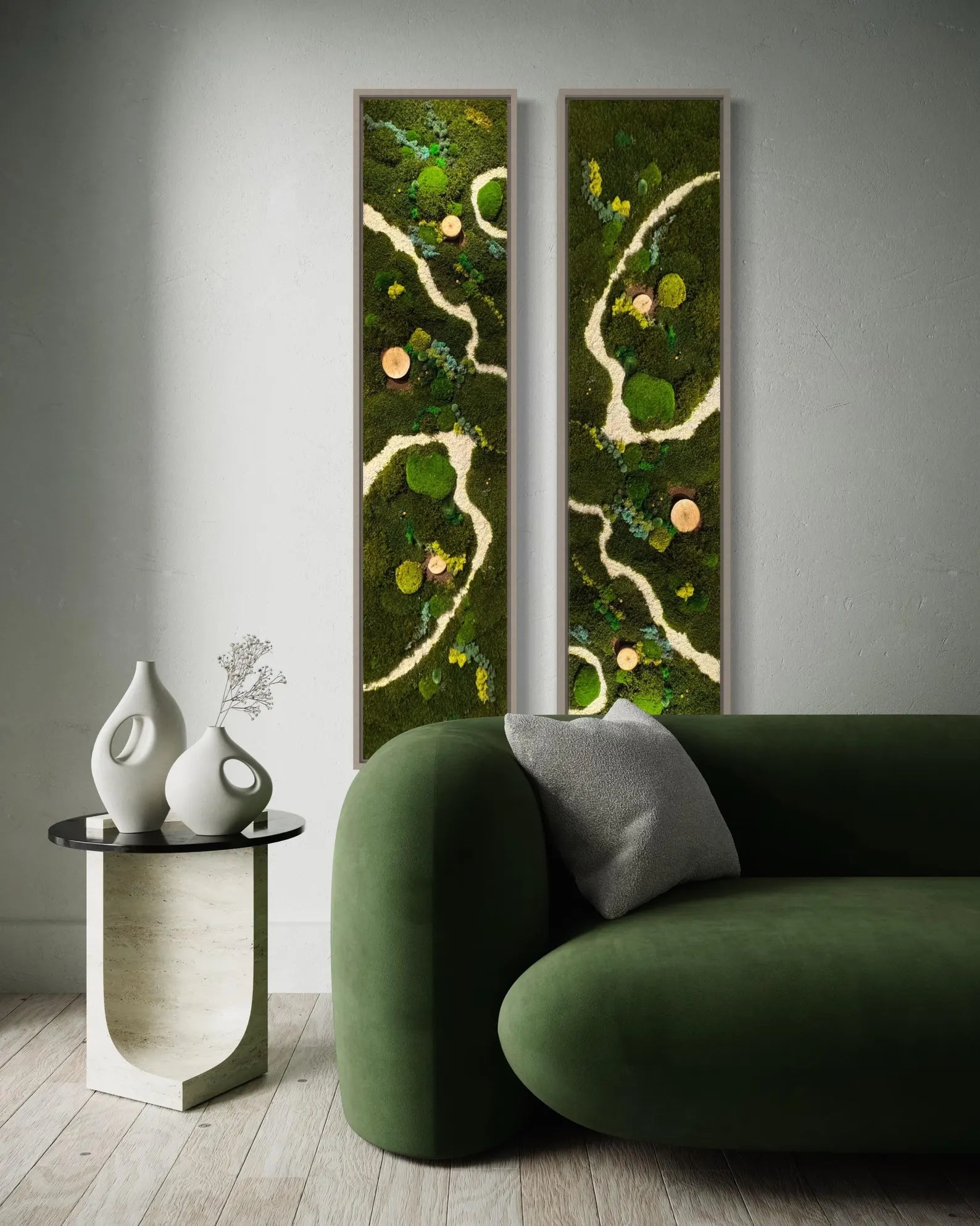 Handmade Moss Wall Art Panel – Preserved Green Moss Decor for Home | Biophilic & Sustainable Design