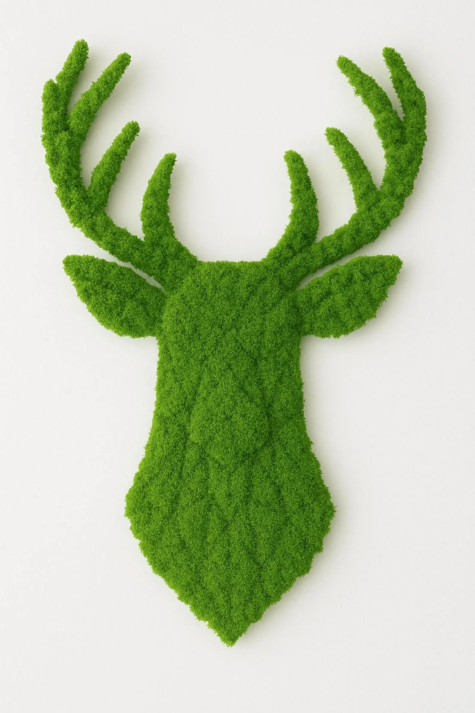 Deer Head Moss Wall Art – Geometric Reindeer with Preserved Moss Frame