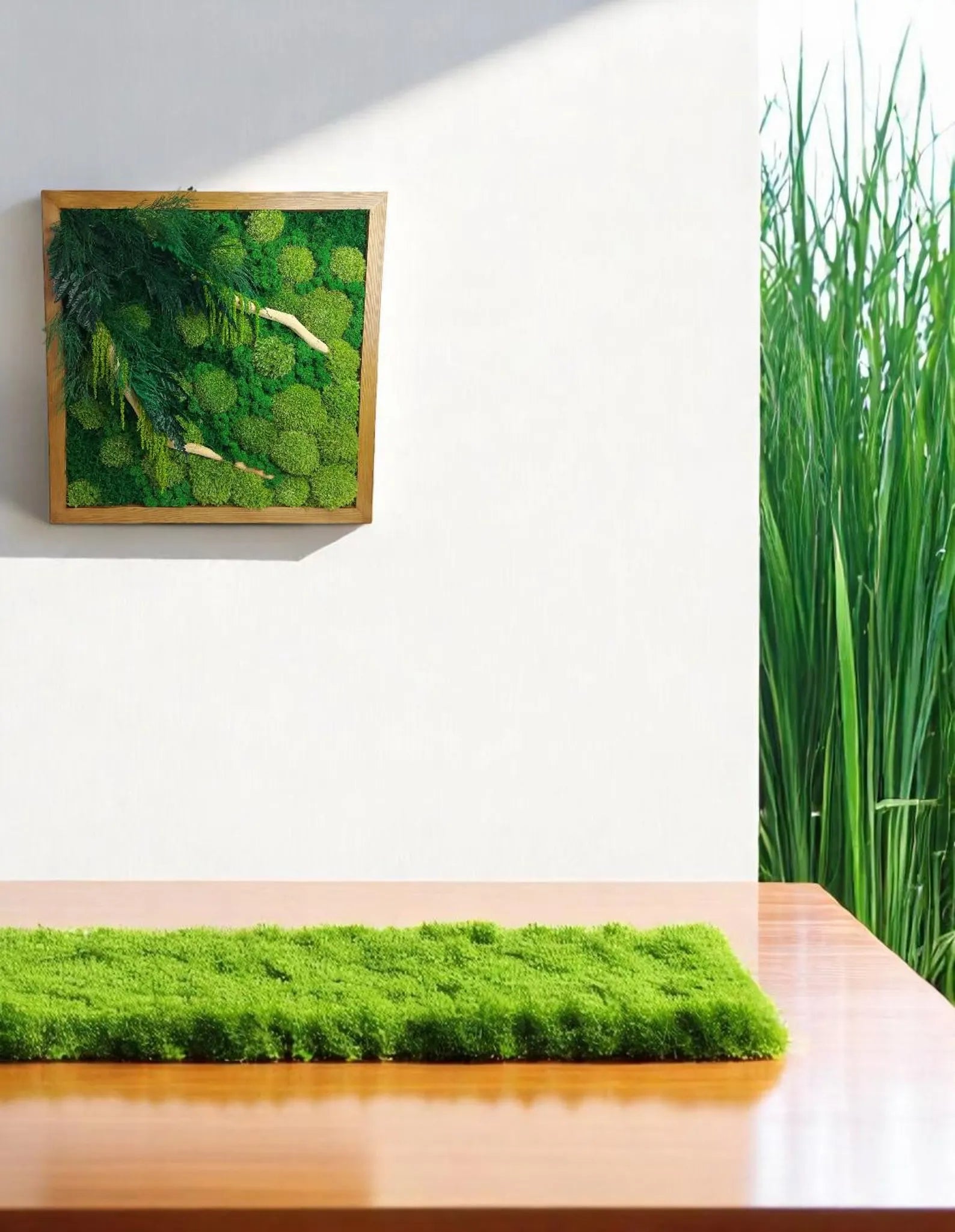Preserved Moss Wall Art – Natural Green Wall Decor Panel