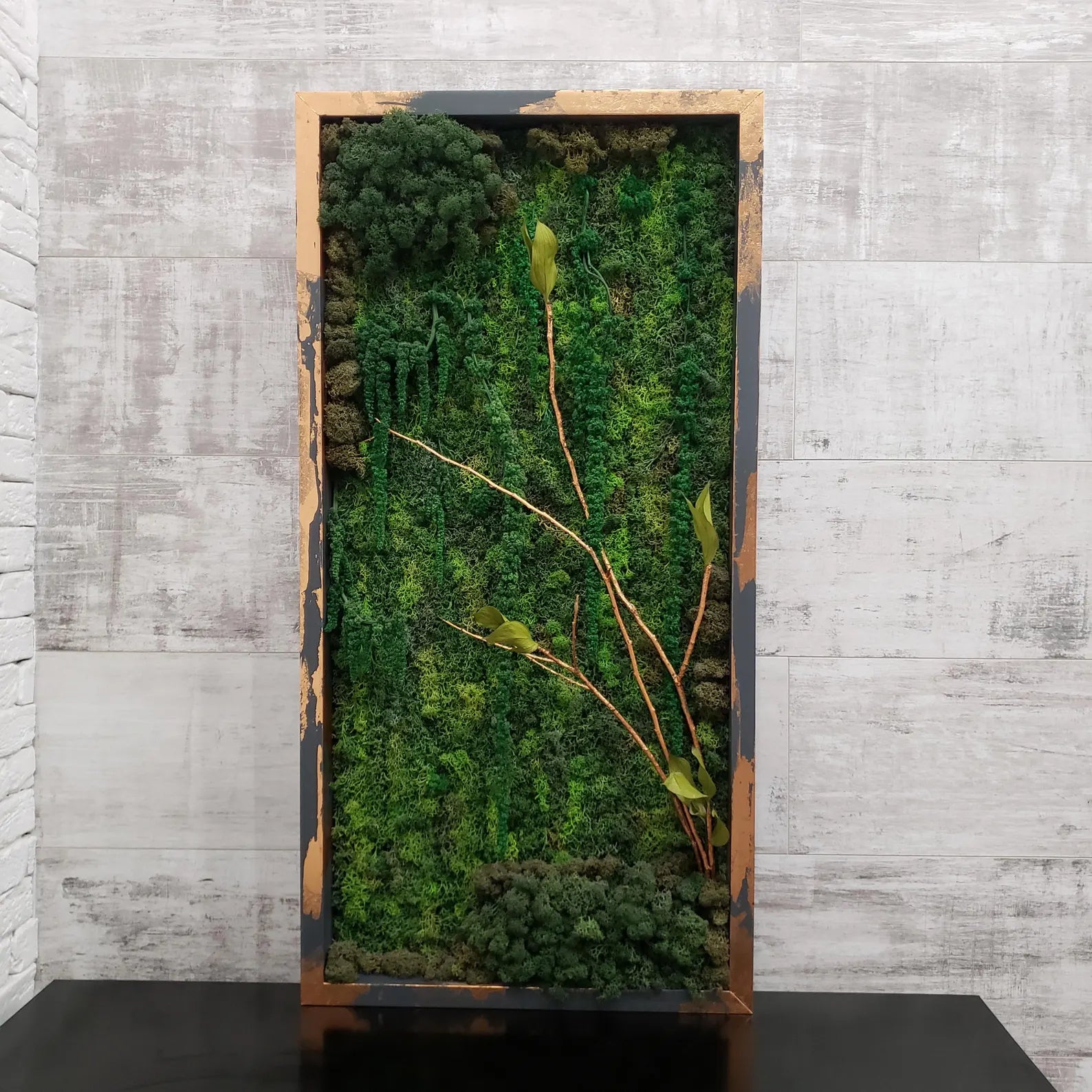 Moss Art Wall Decor – Natural Preserved Moss with Aluminum Frame