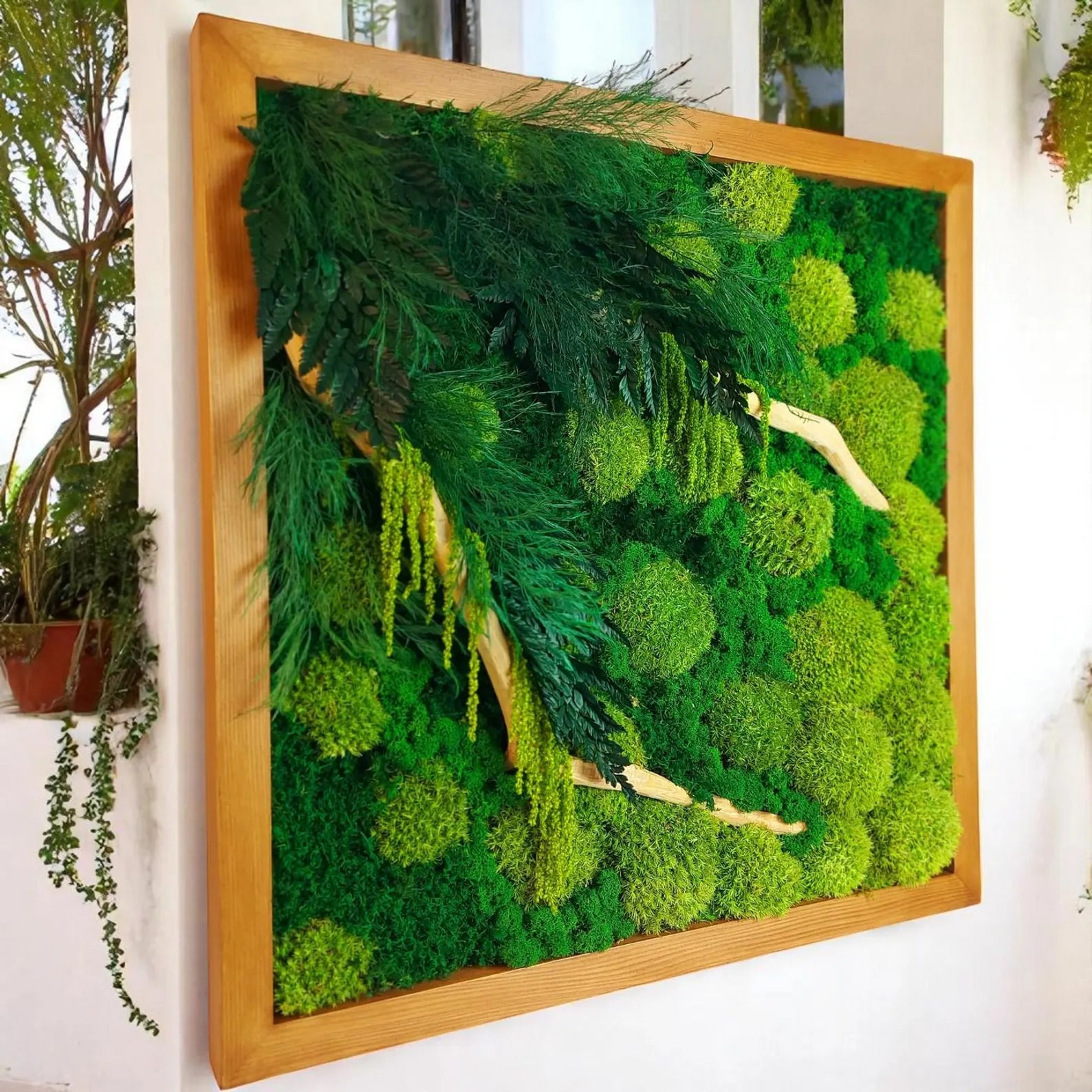 Preserved Moss Wall Art – Natural Green Wall Decor Panel