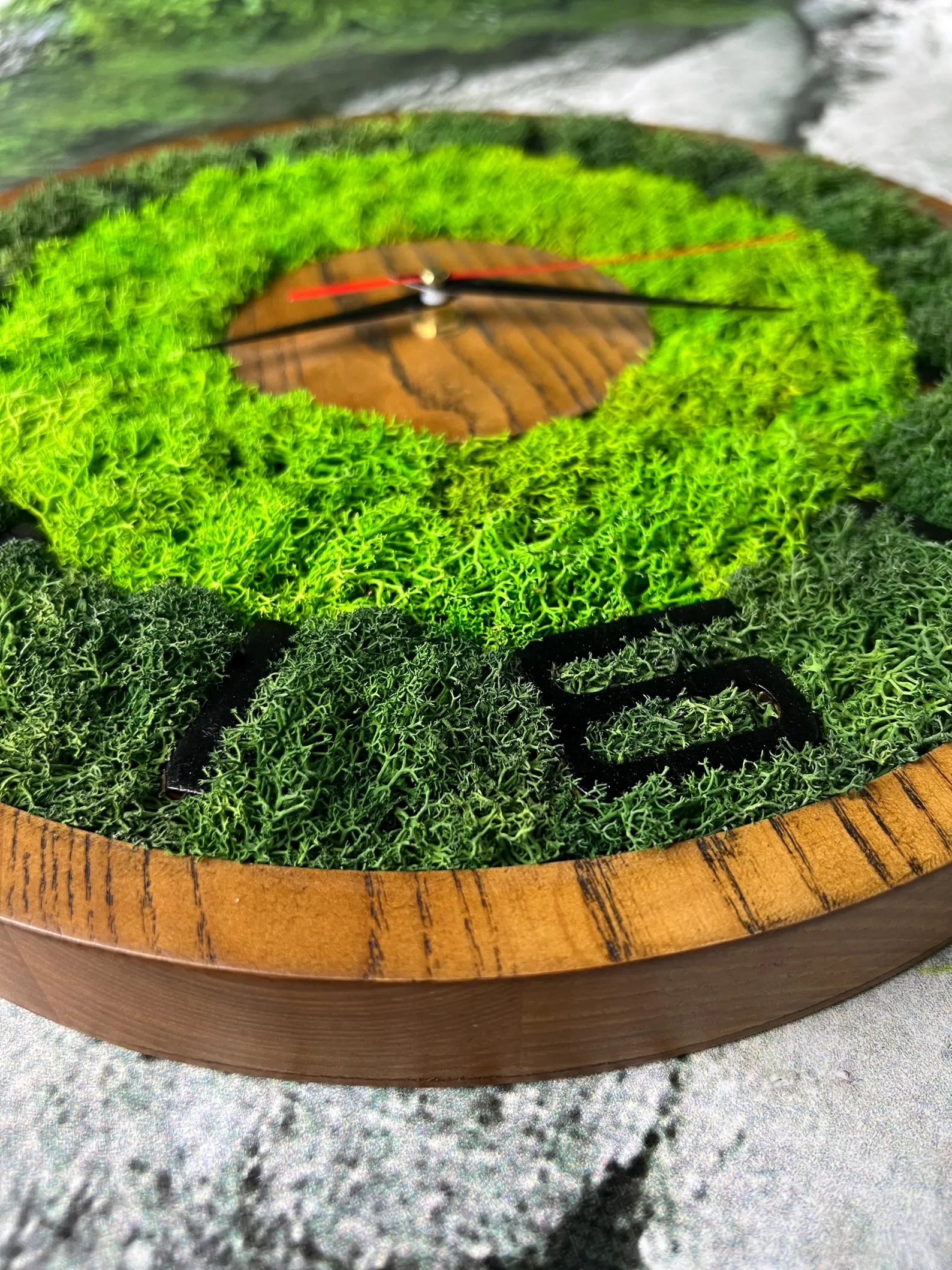 Moss Wall Clock – Handmade Wood and Preserved Moss Wall Decor