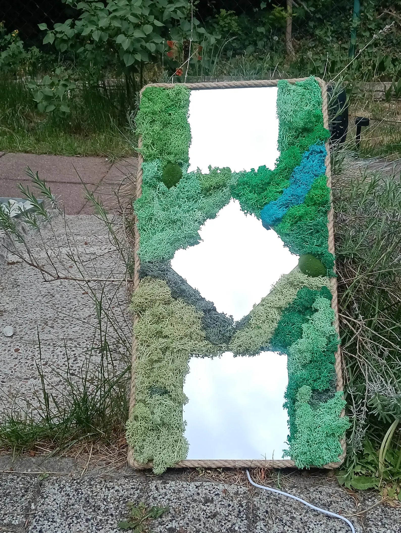 3D Icelandic Moss Mirror – Handmade Eco-Friendly Wall Decor