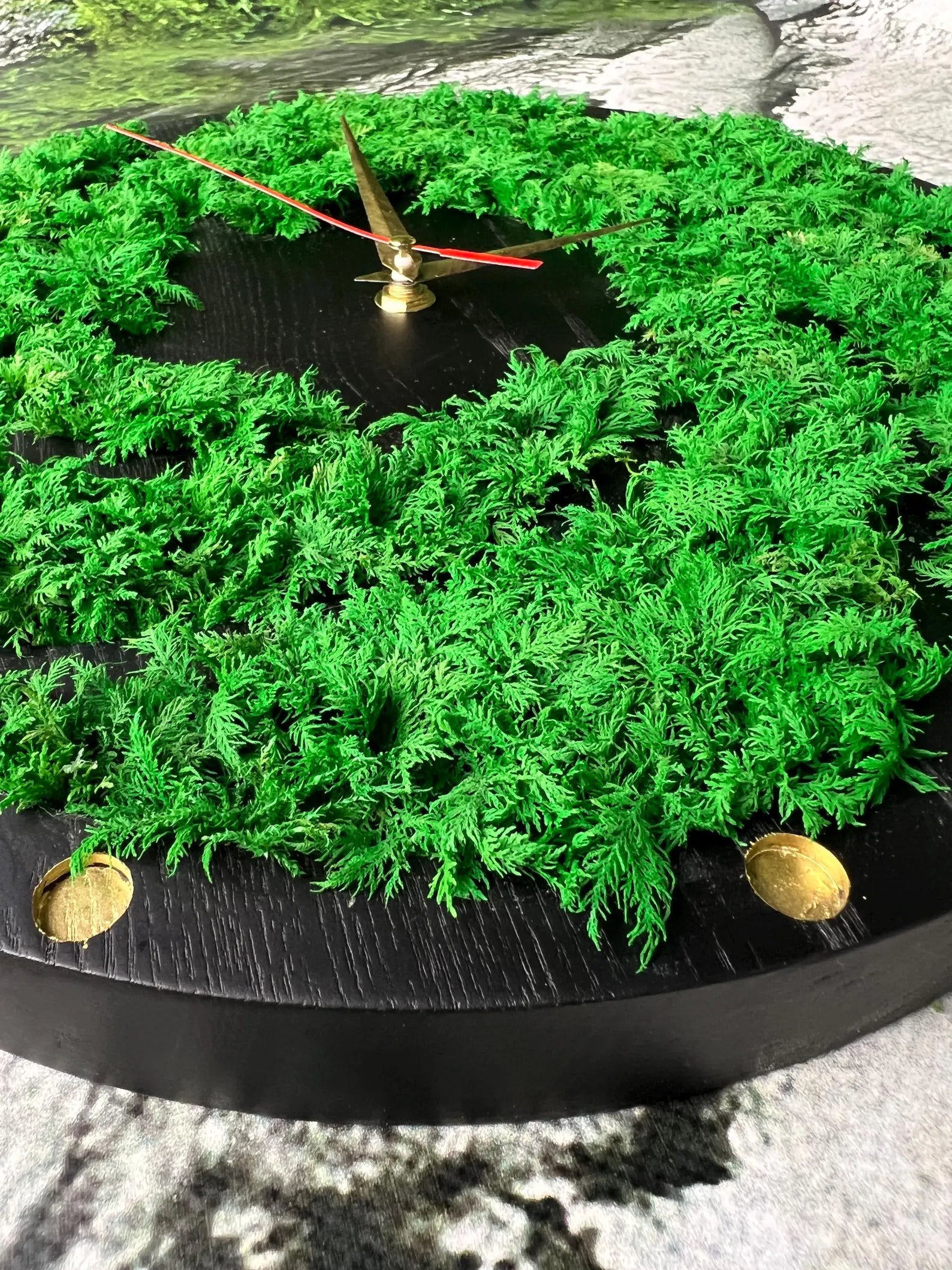 Moss Clock – Wooden Eco Wall Clock with Preserved Moss, Modern Green Home Decor