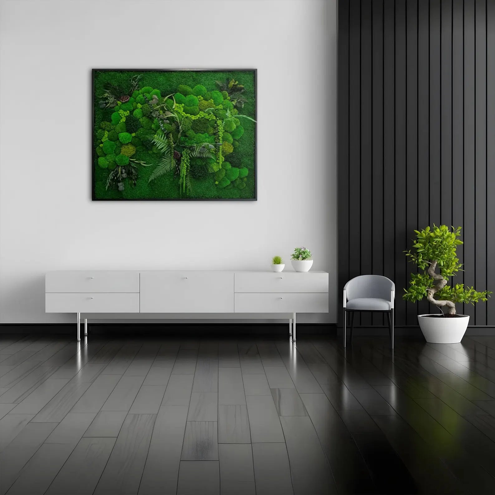 Unique Moss Wall Frame – Modern Green Wall Art for Home & Office