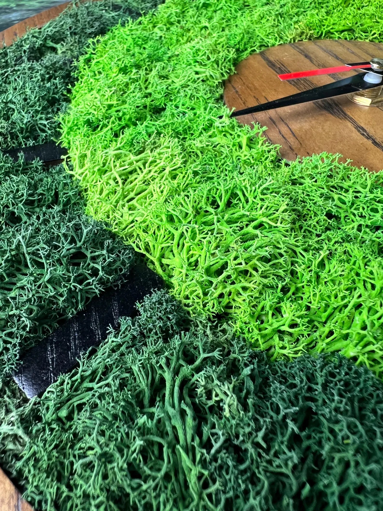 Moss Wall Clock – Handmade Wood and Preserved Moss Wall Decor