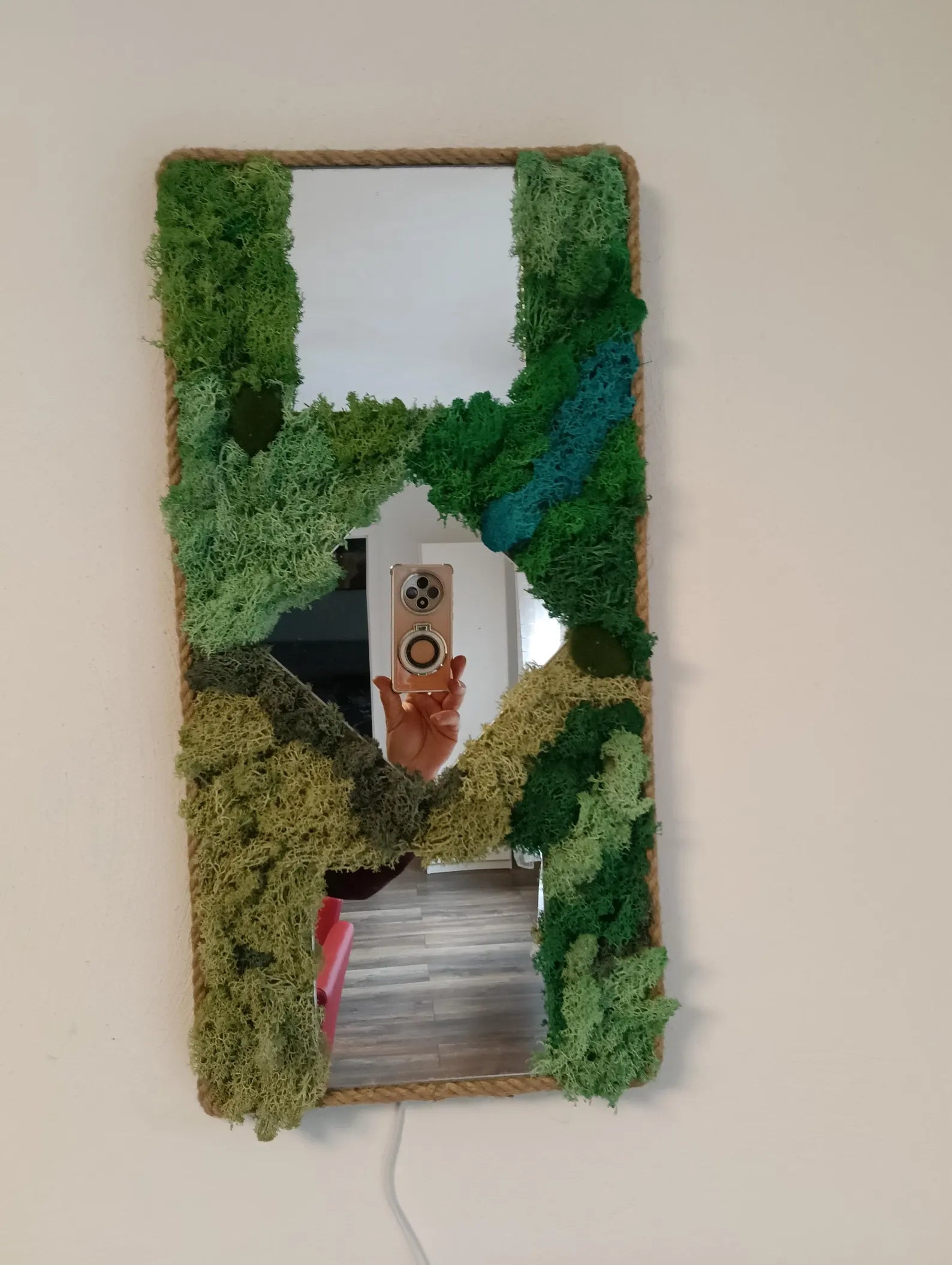 3D Icelandic Moss Mirror – Handmade Eco-Friendly Wall Decor