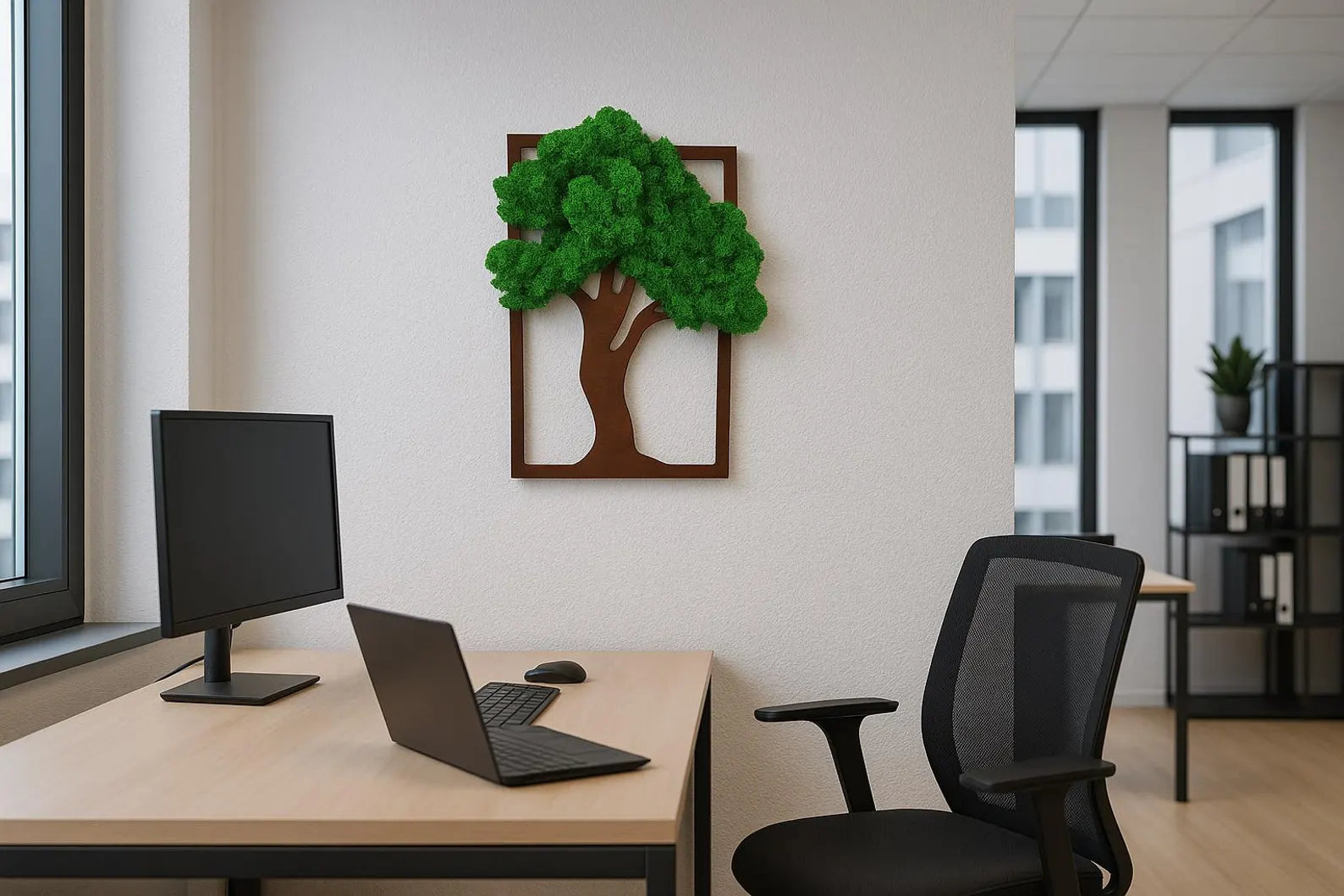 Framed Moss Art Wall Decor – Preserved Reindeer Moss Home Accent Gift