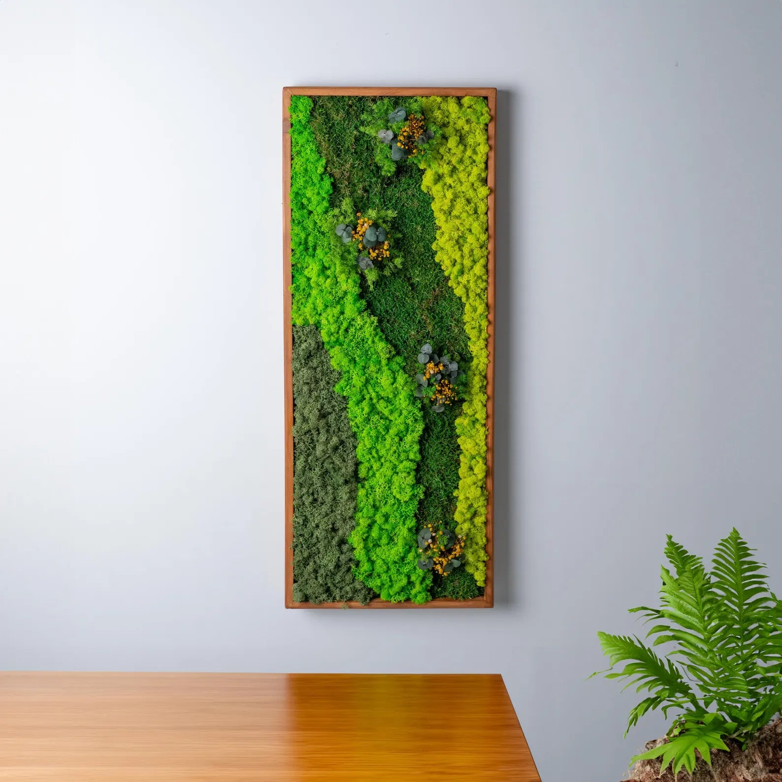 Preserved Moss Wall Art – Large Green Wall Decor for Modern Living Room & Home