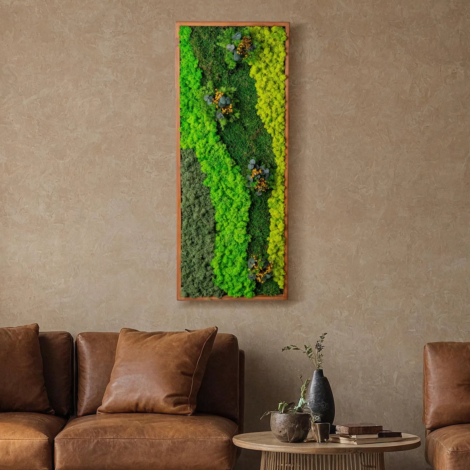 Preserved Moss Wall Art – Large Green Wall Decor for Modern Living Room & Home
