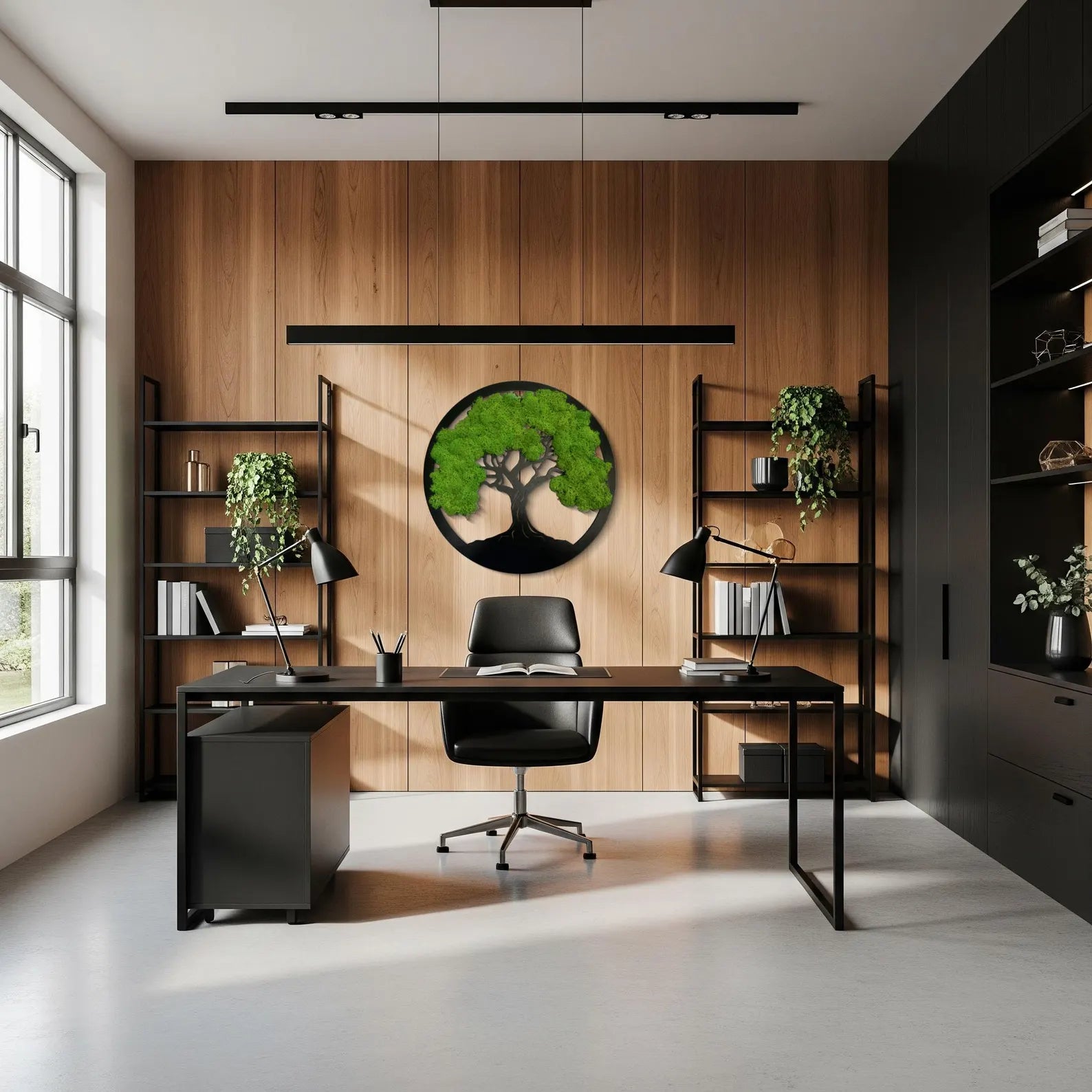 Tree of Life Moss Wall Art – Natural Reindeer Moss on Wood | Modern Wall Decoration (20–60 cm)