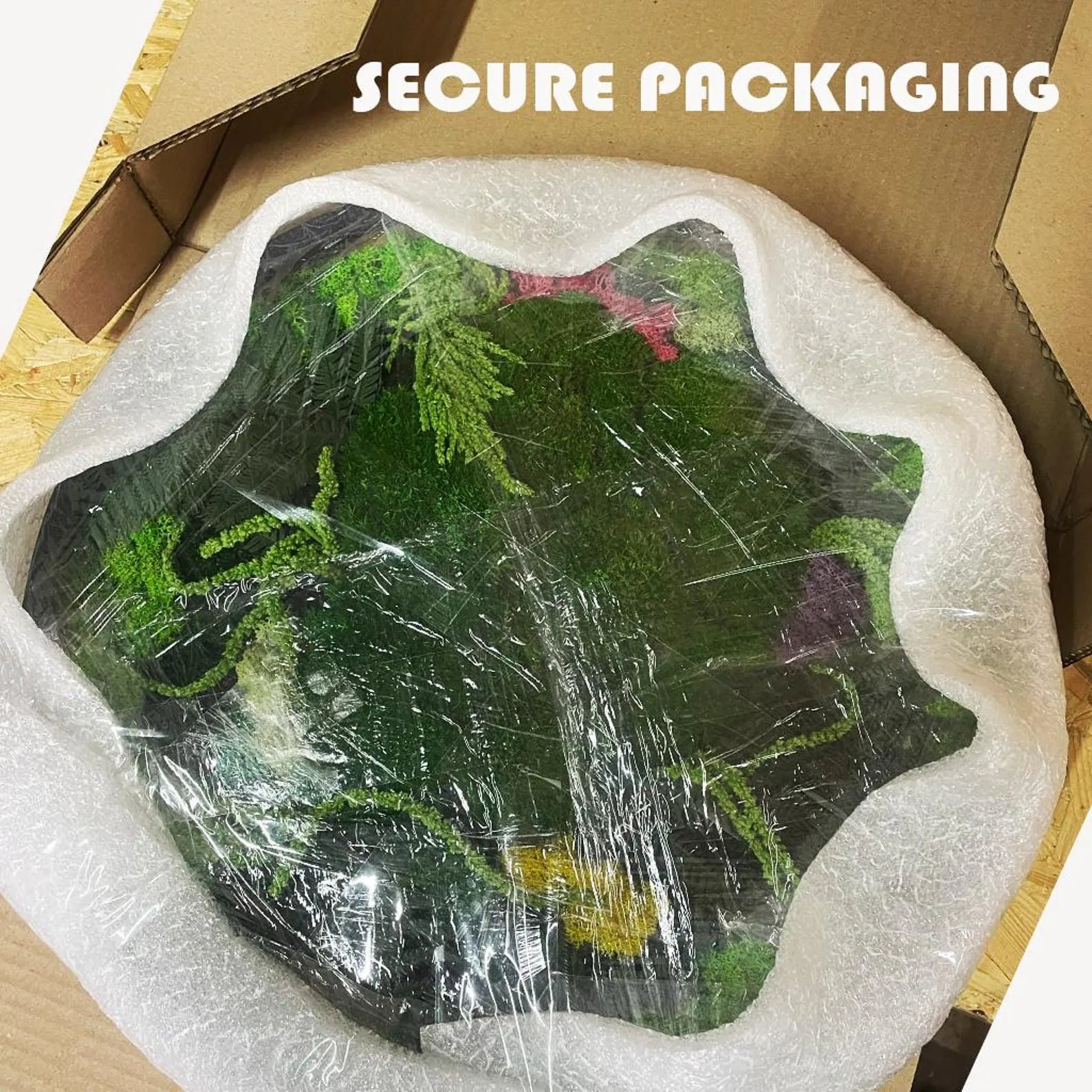 Extra Large Preserved Moss Wall Art with LED – Natural Green Wall Decor
